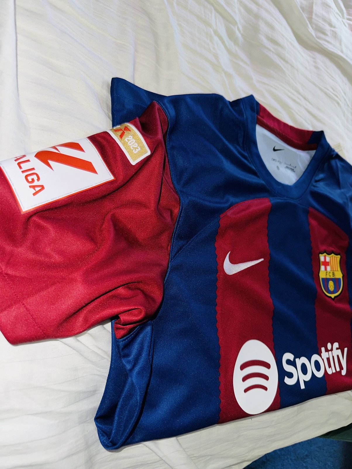 Nike Lamine Yamal Barcelona 23/24 Home Jersey by Nike Size US L / EU 52-54 / 3 - 6 Thumbnail