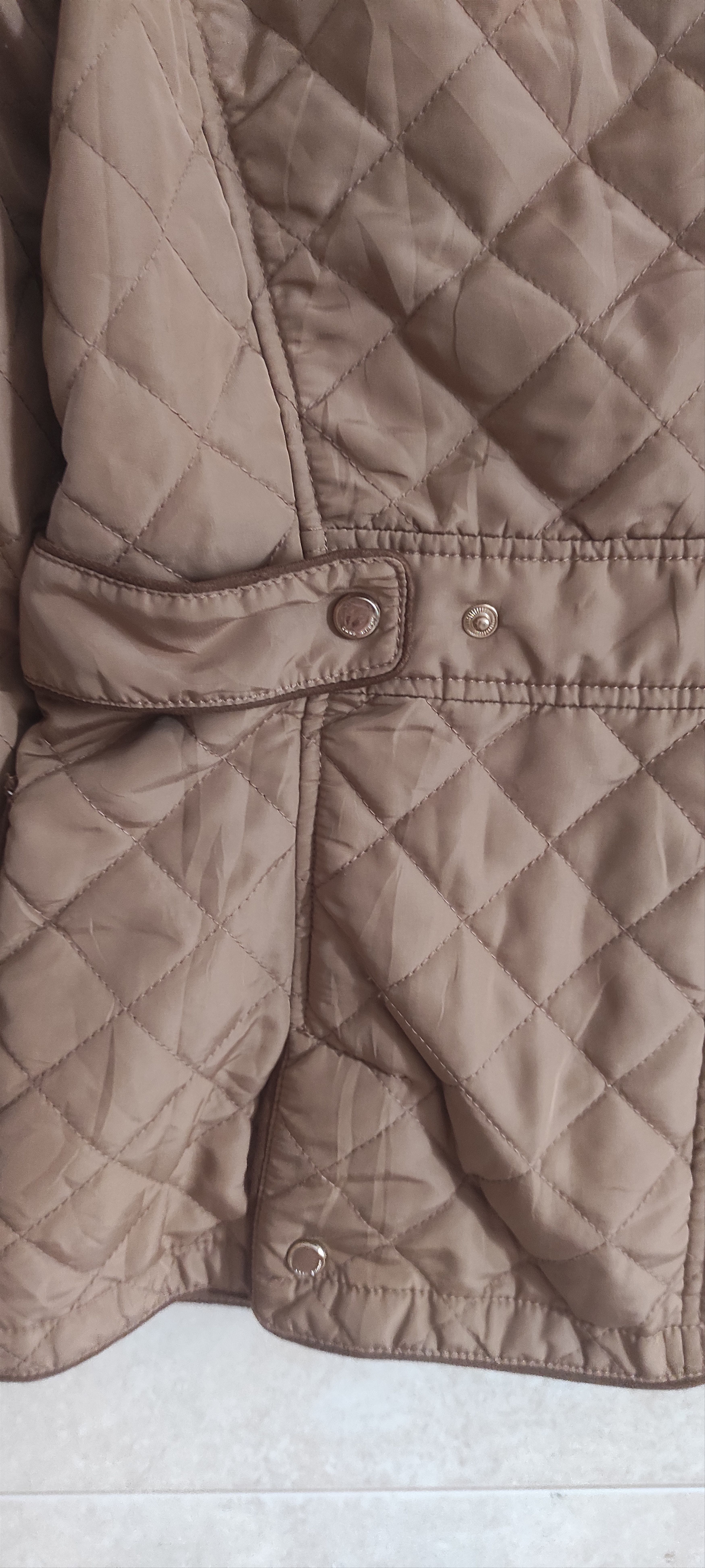 Zara Zara Beige Quilted Women Jacket - Size M Size L / US 10 / IT 46 - 5 Thumbnail