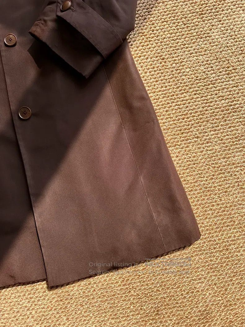 Hermes Hermes Vintage Silk Hidden Button Long Trench Coat, Dark C Size S / US 4 / IT 40 - 3 Thumbnail