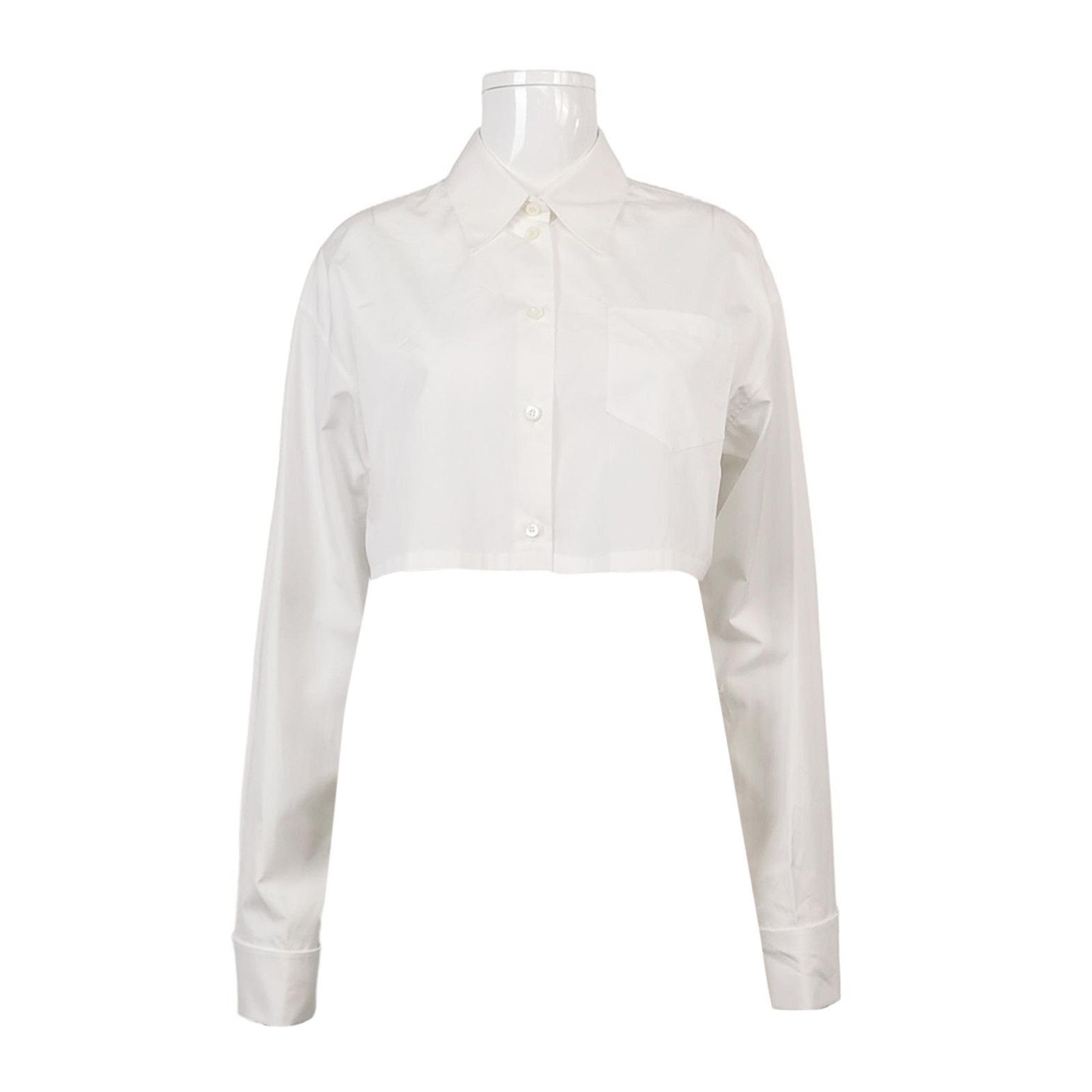 Prada Prada Cotton Cropped Button. Size L / US 10 / IT 46 - 1 Thumbnail