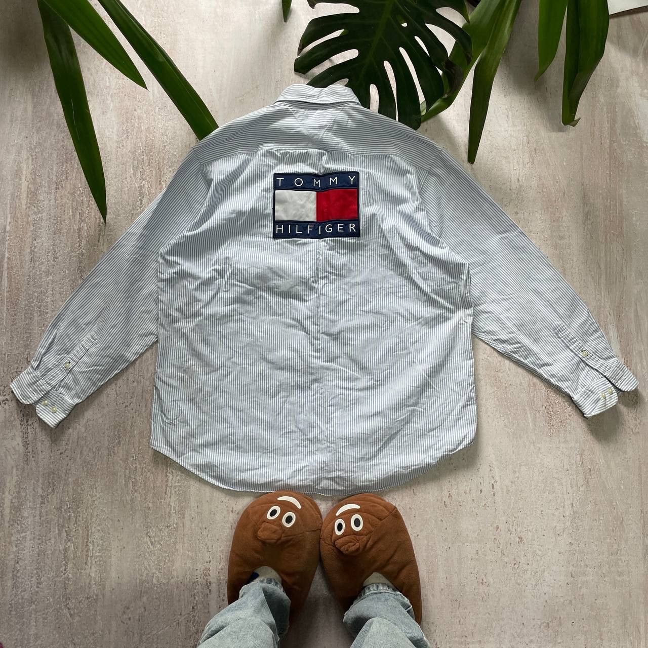 Tommy Hilfiger × Vintage VINTAGE 90S TOMMY HILFIGER BIG LOGO OVERSIZED STRIPES SHIRT Size US XL / EU 56 / 4 - 1 Thumbnail