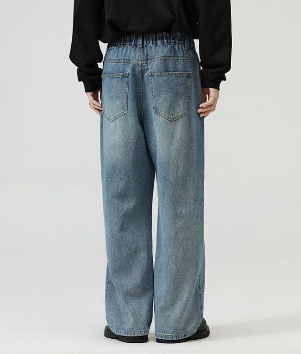 Japanese Brand Japanese retro straight-leg loose washed baggy jeans for men Size US 32 / EU 48 - 5 Thumbnail