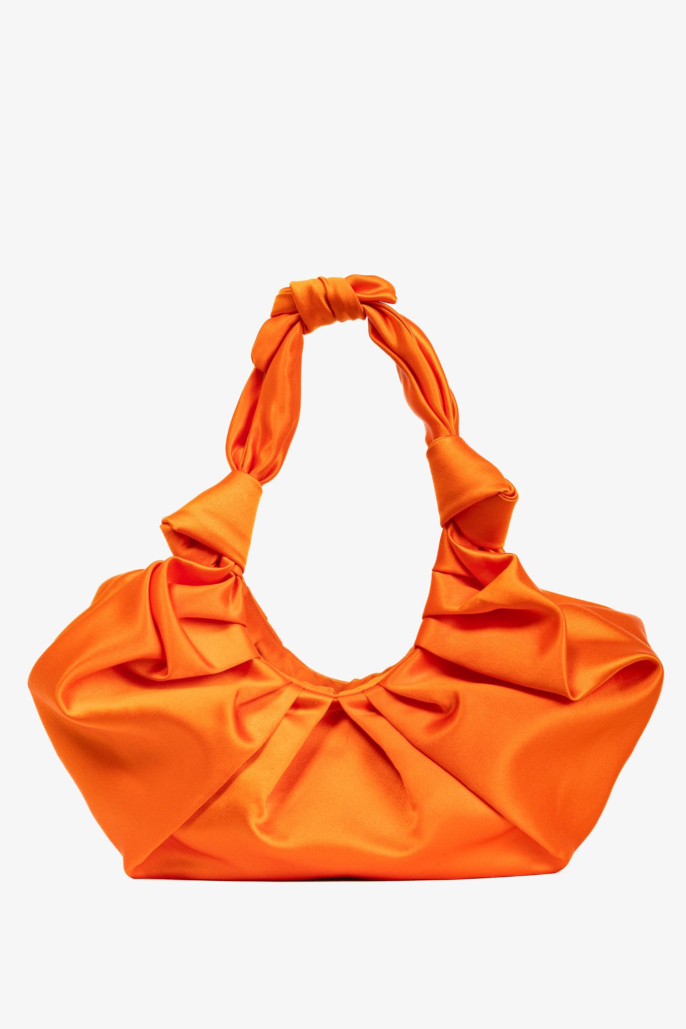 Other A Bronze Age Kiku Orange Crush Satin Croissant Handbag Size ONE SIZE - 1 Thumbnail