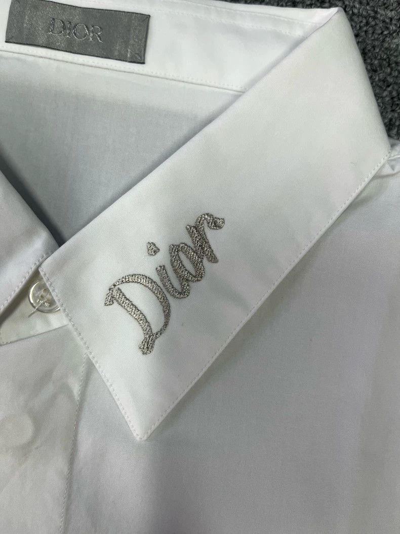 Dior Dior Size43 Collar logo embroidered white long-sleeved shir Size US XS / EU 42 / 0 - 5 Thumbnail