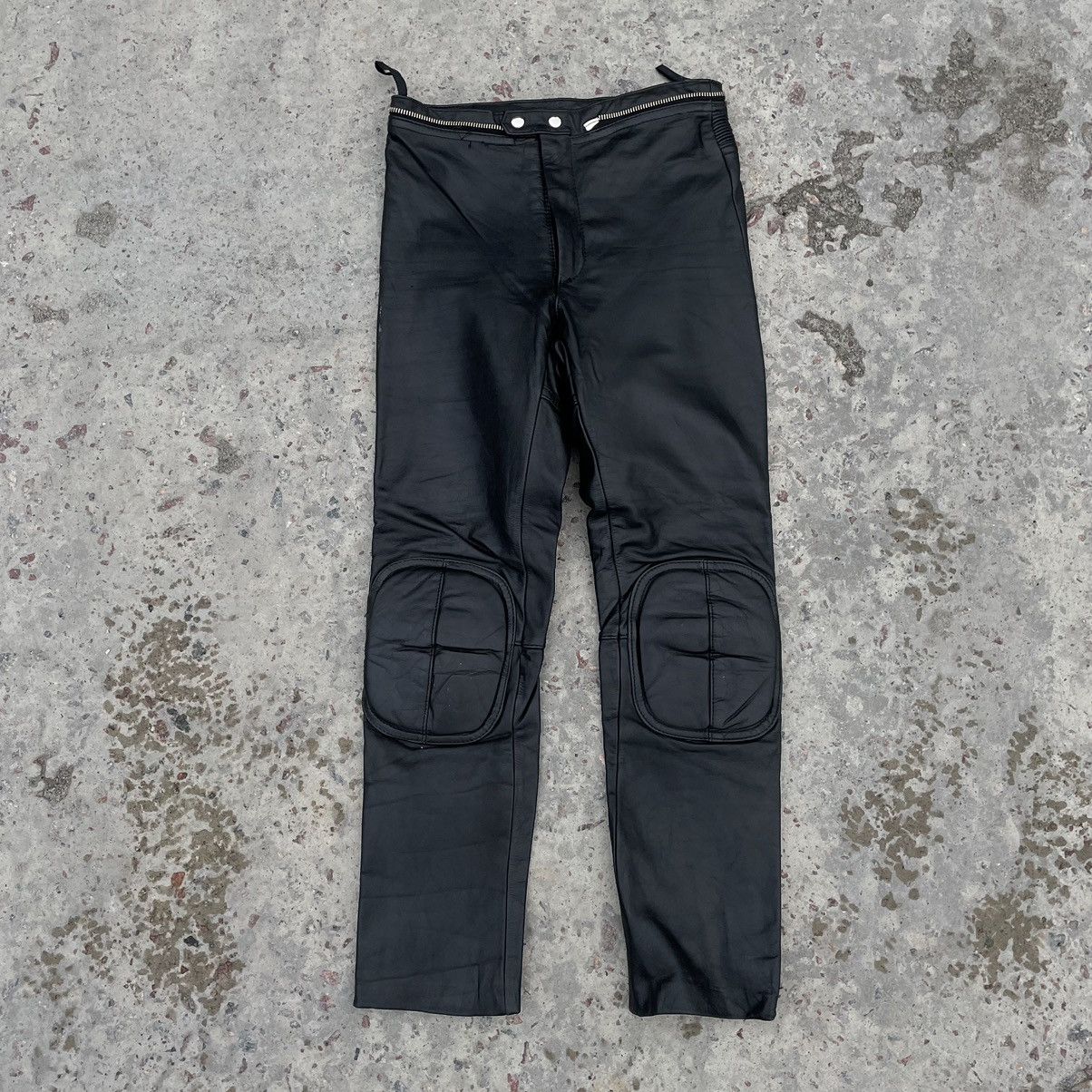 Other Vintage Moto Pants 29 Real Leather Y2K 90s USA Size US 29 - 1 Thumbnail