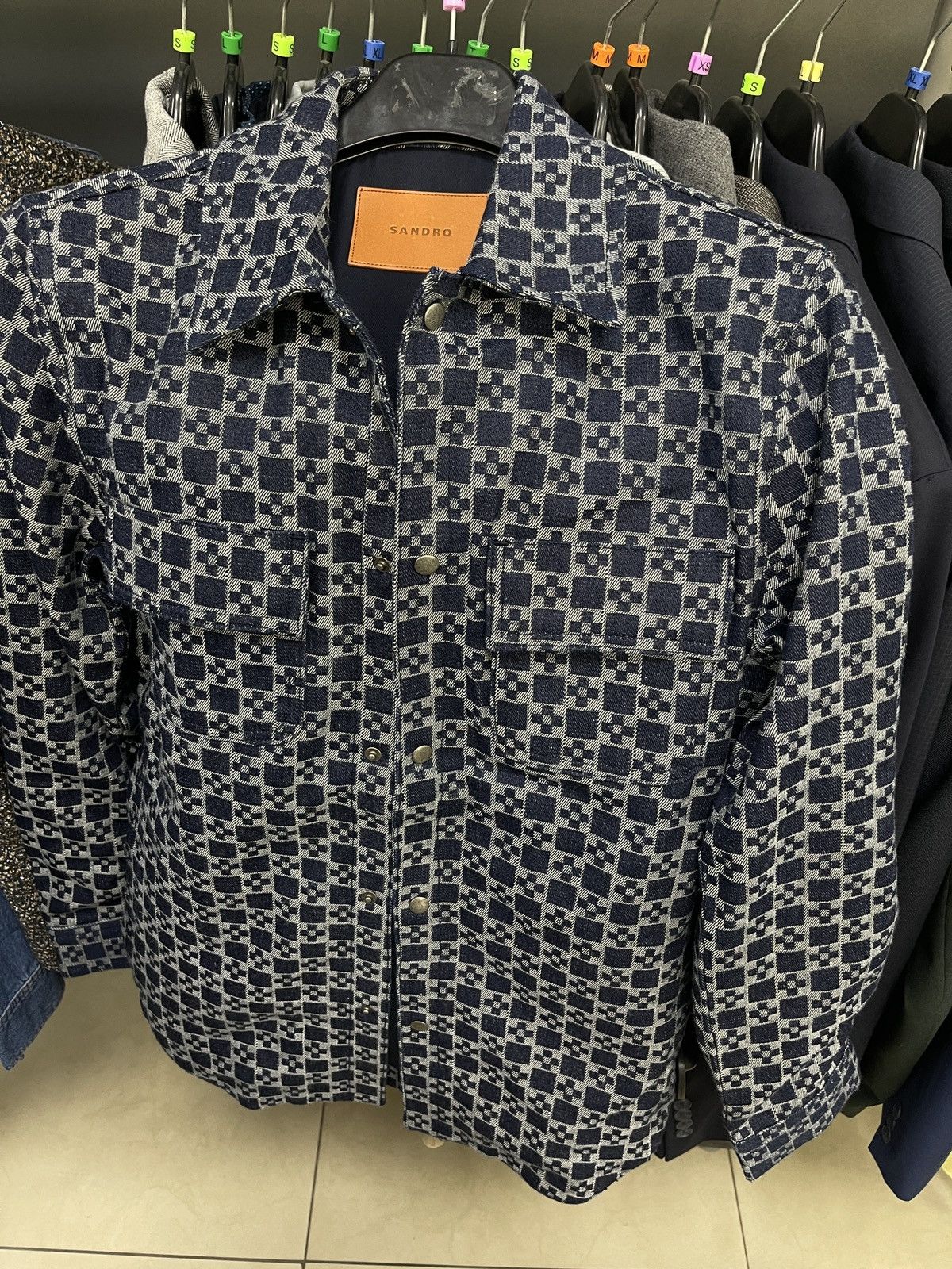 Sandro Sandro Paris denim shirt navy XS S Square Cros H23CROSS raw Size US XS / EU 42 / 0 - 4 Thumbnail