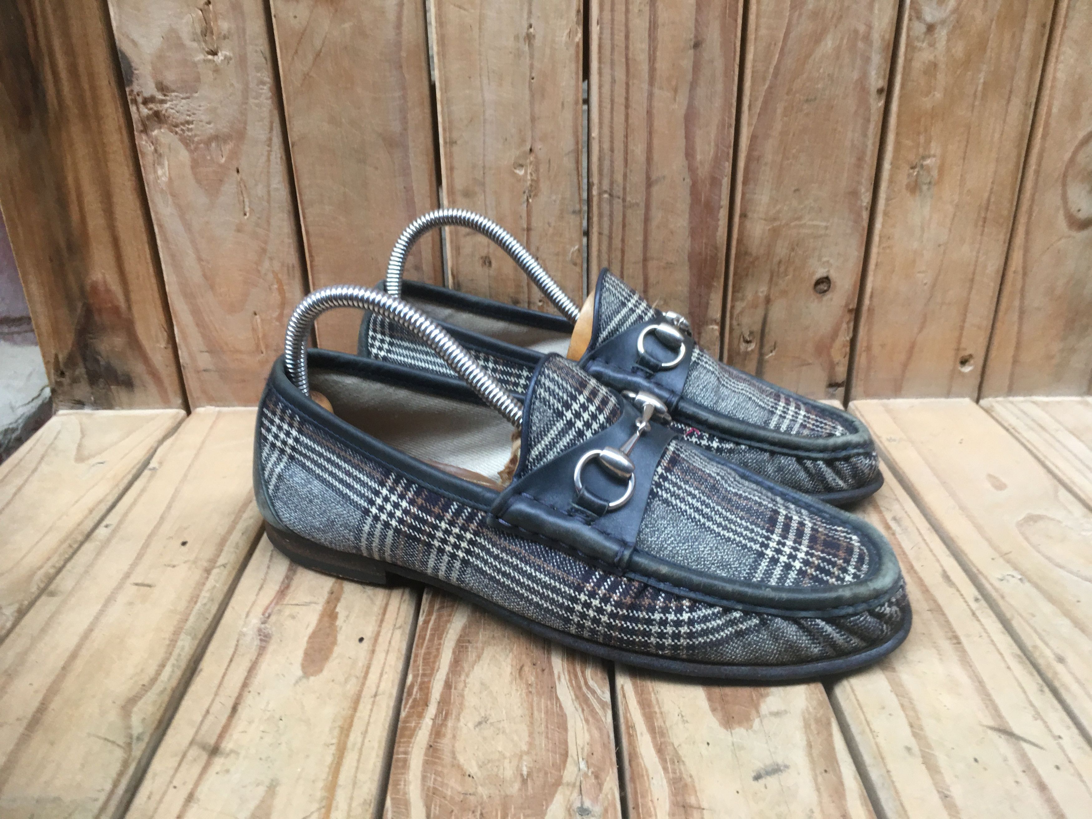 Gucci VTG 1953 Gucci blue checked denim loafers UK 6 Size US 6.5 / EU 39-40 - 8 Thumbnail