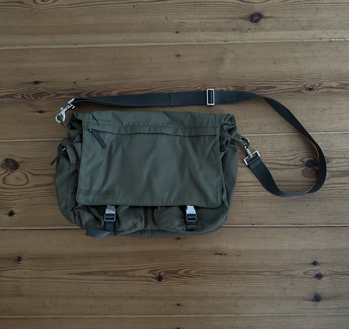 Vintage Prada Linea Rossa Crossbody Bag in Green, Men's