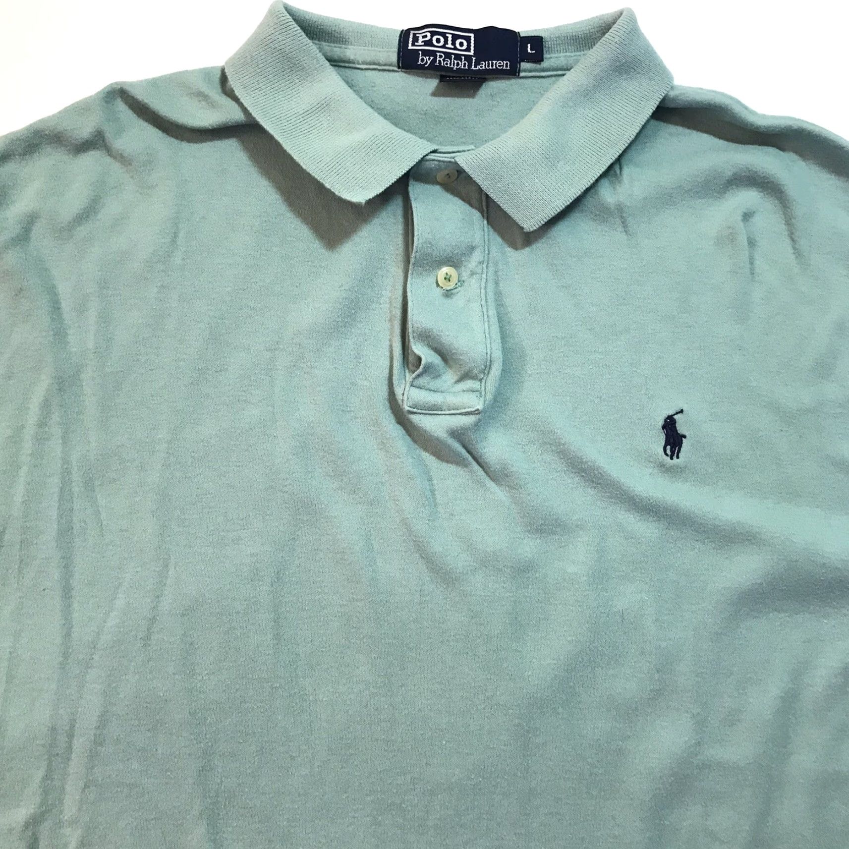 Polo Ralph Lauren VINTAGE Polo Ralph Lauren Golf Polo Shirt Mens L Aqua 90s USA Short Sleeve Collared Size US L / EU 52-54 / 3 - 2 Thumbnail