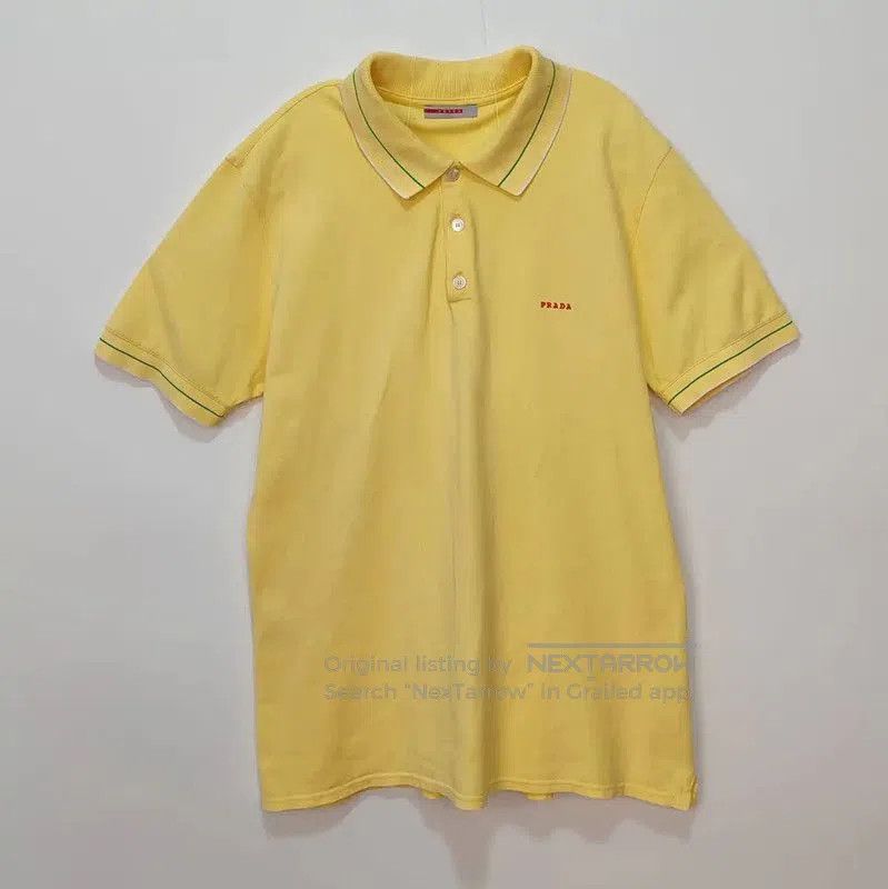 Prada Prada Men's Yellow Cotton Polo Shirt. Size US XL / EU 56 / 4 - 1 Thumbnail