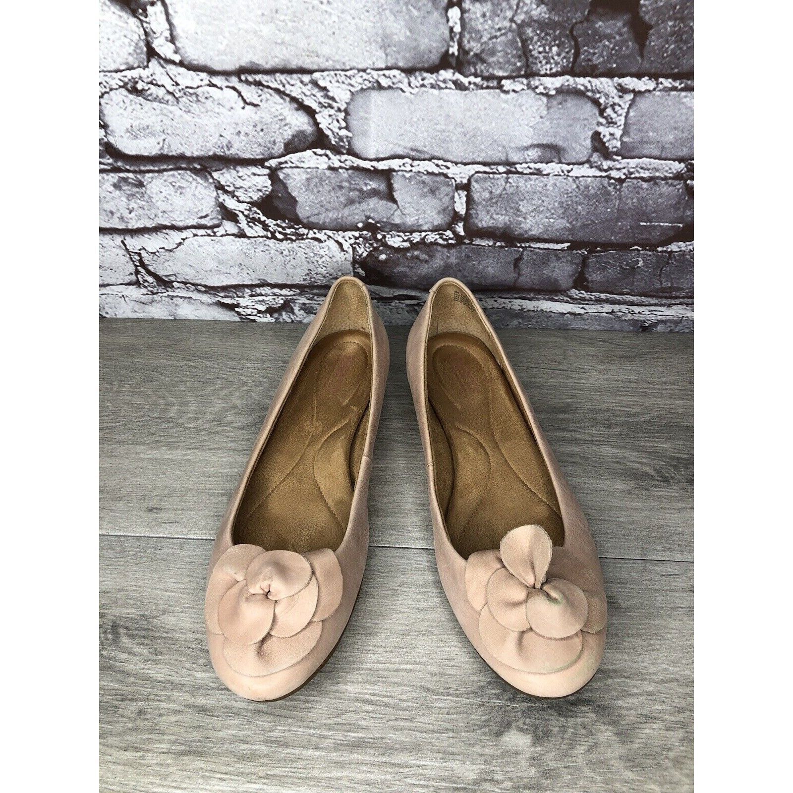 Born Born Annelie Pink Blush Leather Flower Bow Ballet Flats Wome Size US 10 / IT 40 - 22 Thumbnail