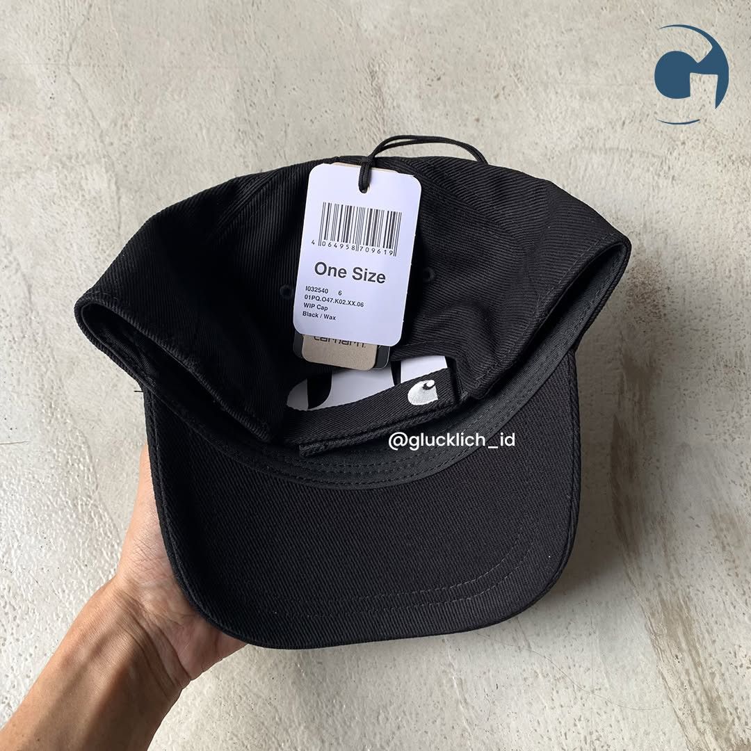 Carhartt Wip Carhartt WIP, 'WIP' Strapback Cap in Black Size ONE SIZE - 3 Thumbnail
