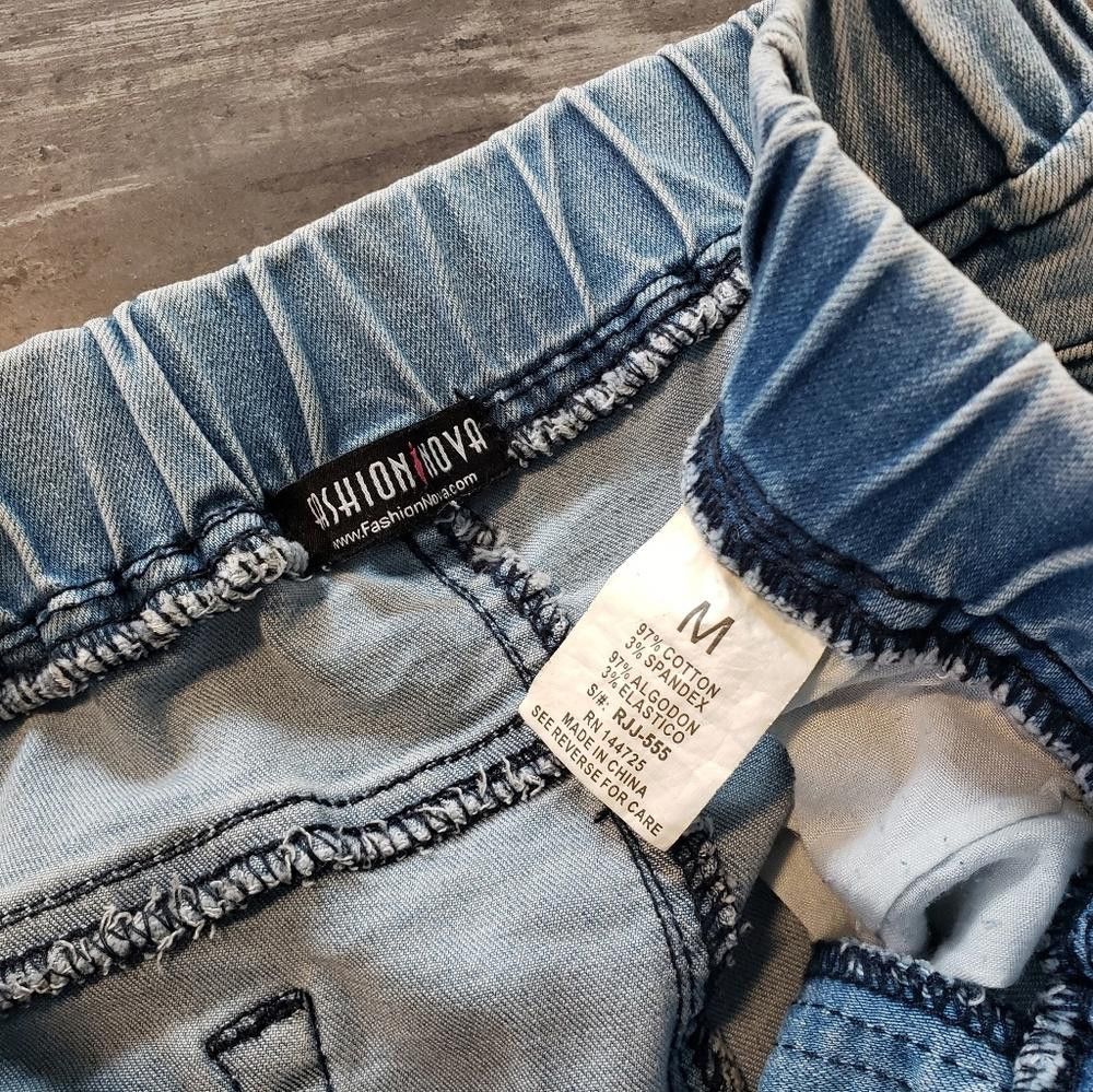 Fashion Nova Denim Detailed Fashion Nova Ruched Jean Size 32" / US 10 / IT 46 - 3 Thumbnail