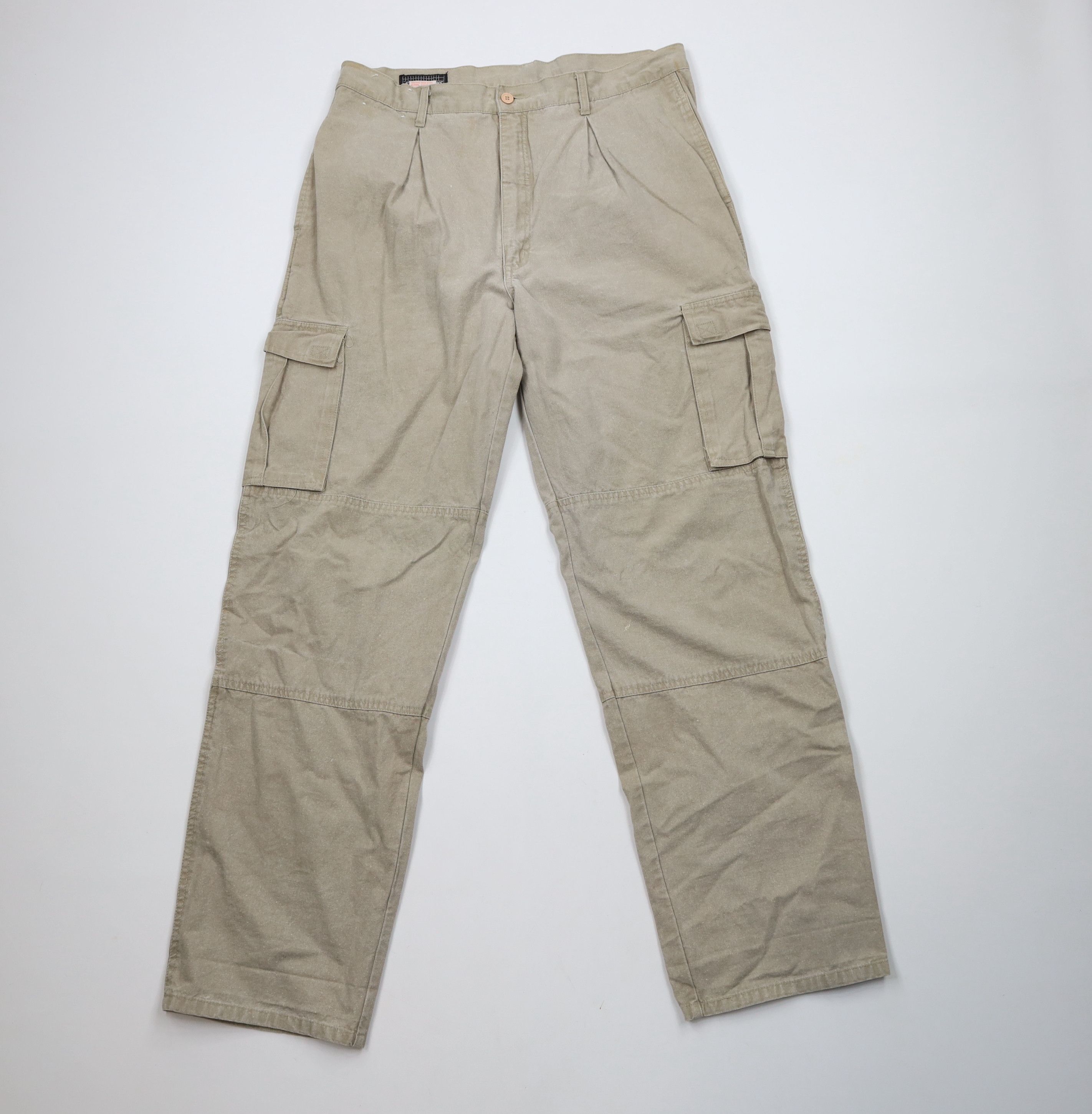 Vintage Vintage 90s Streetwear Stonewash Double Knee Cargo Pants Size US 34 / EU 50 - 1 Thumbnail