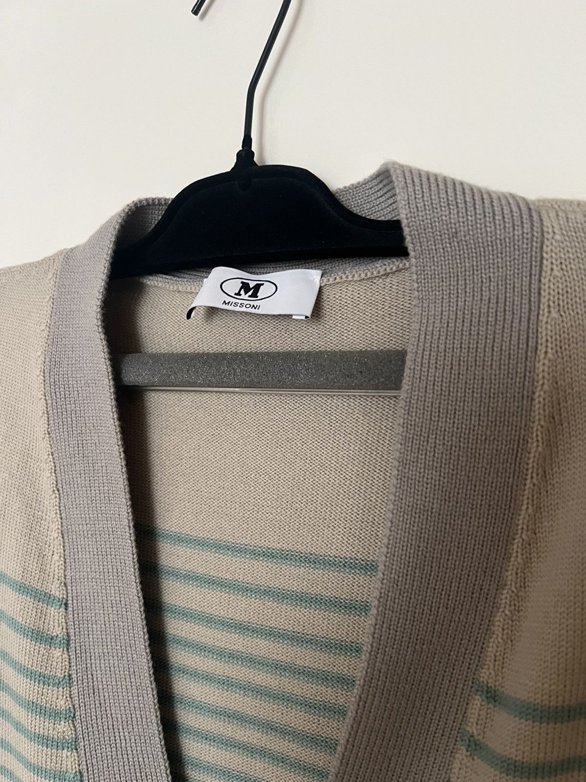 Missoni MISSONI Wool Striped Cardigan Multicolour Gray Large Jumper Size US L / EU 52-54 / 3 - 15 Thumbnail