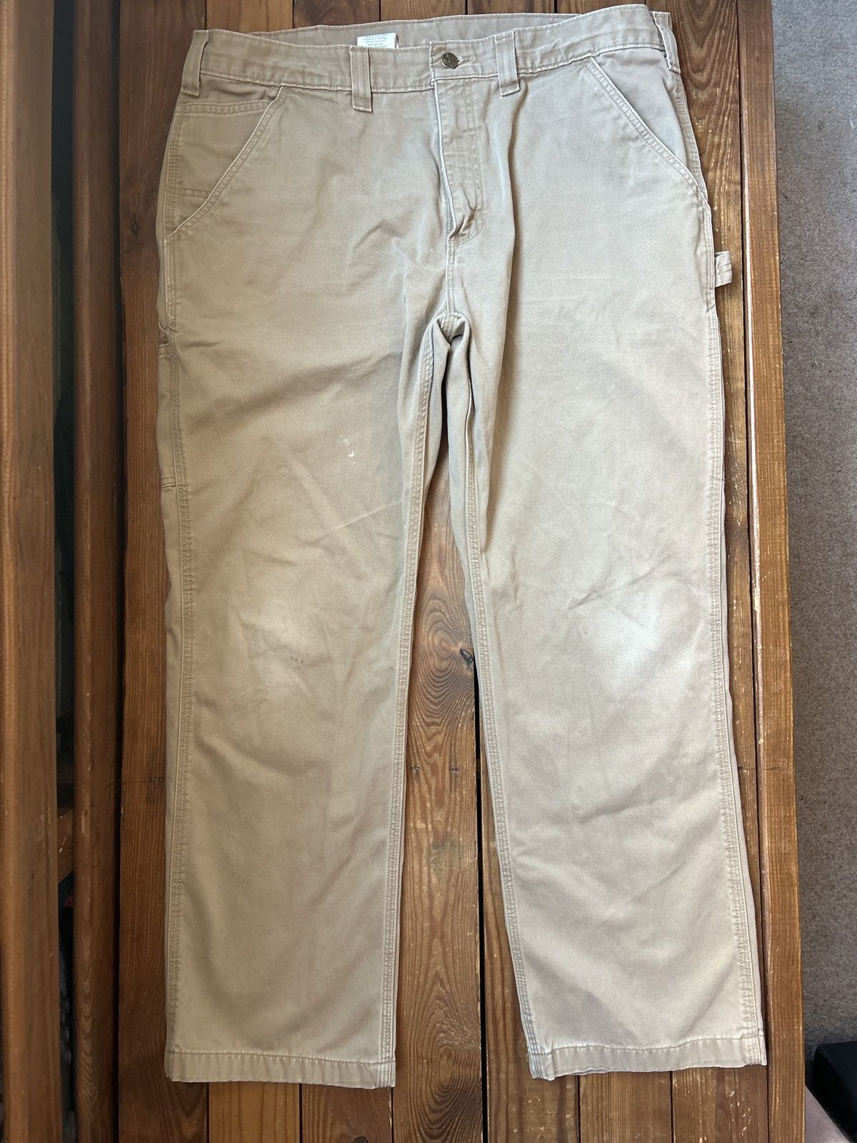 Carhartt × Vintage Vintage Carhartt Tan Carpenter Work Pants Size US 38 / EU 54 - 2 Thumbnail