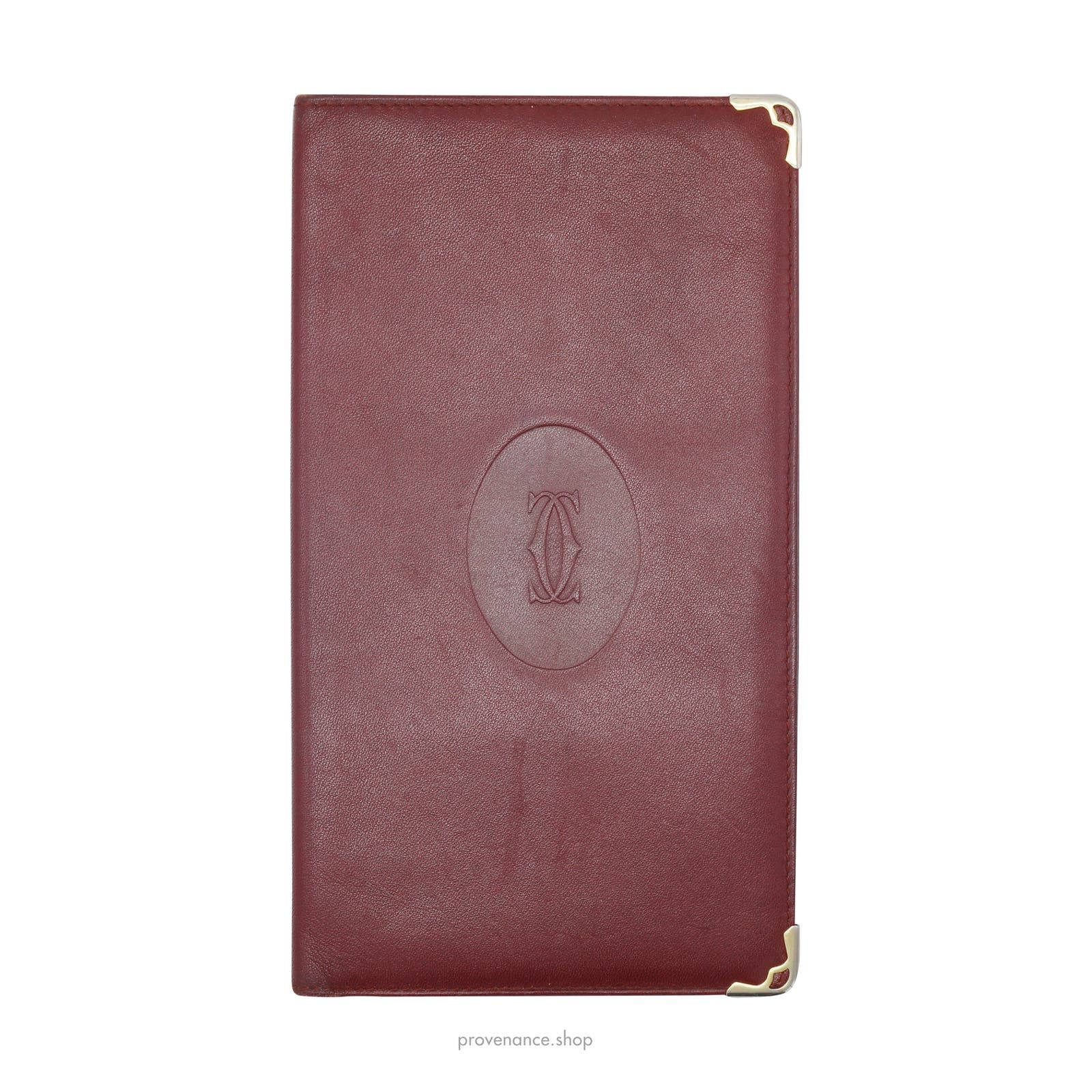 image of Cartier Long Wallet - Burgundy Calfskin Leather, Women's