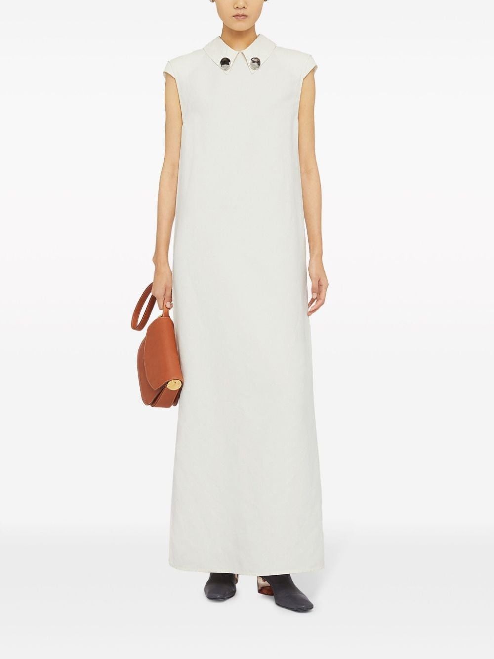 Jil Sander o1w1db10825 Dress in Ivory White Size XL / US 12-14 / IT 48-50 - 2 Thumbnail