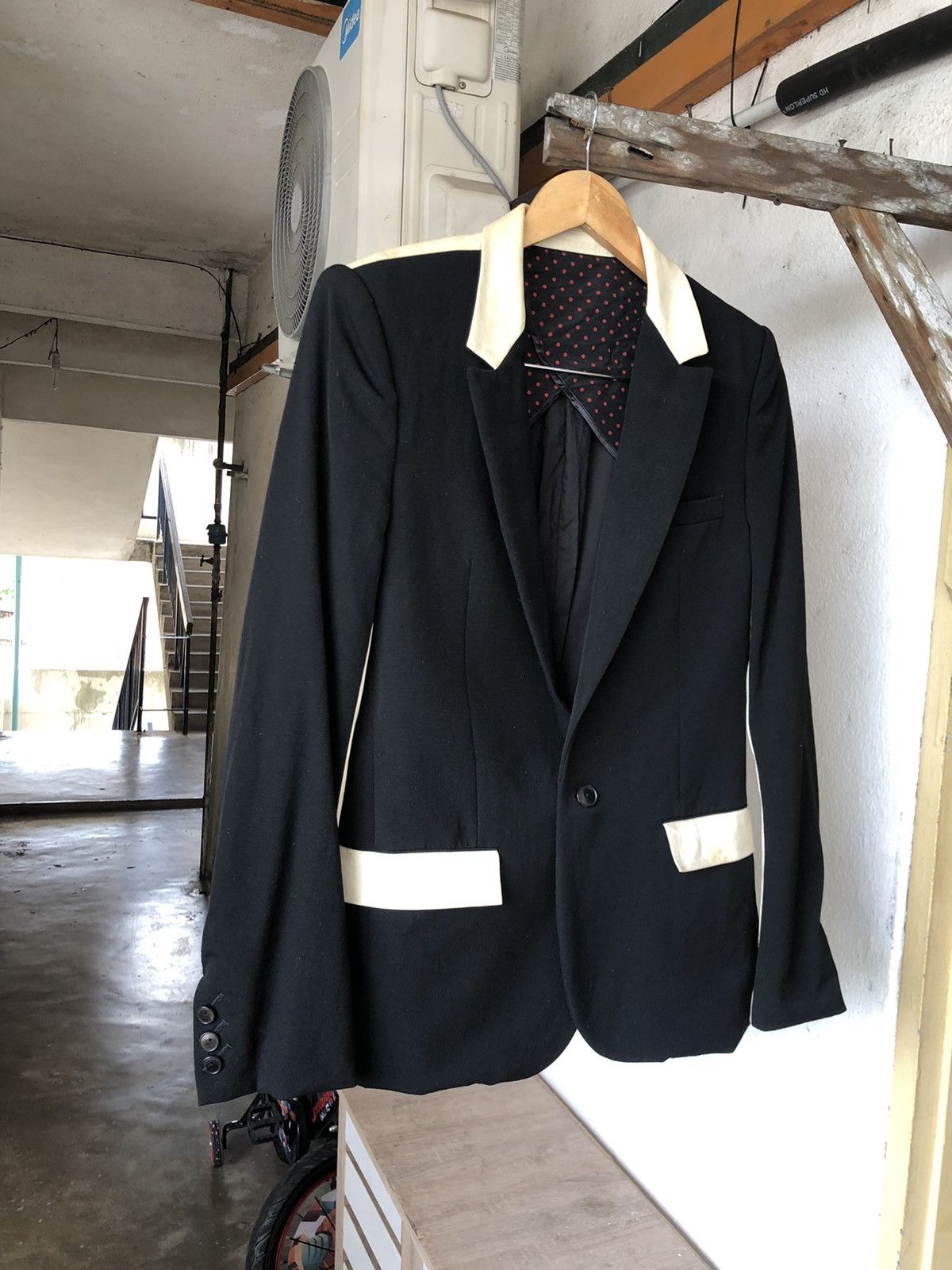 Number (N)ine Rare❗️Number Nine Distressed Leather Blazer Jacket Size US S / EU 44-46 / 1 - 5 Thumbnail