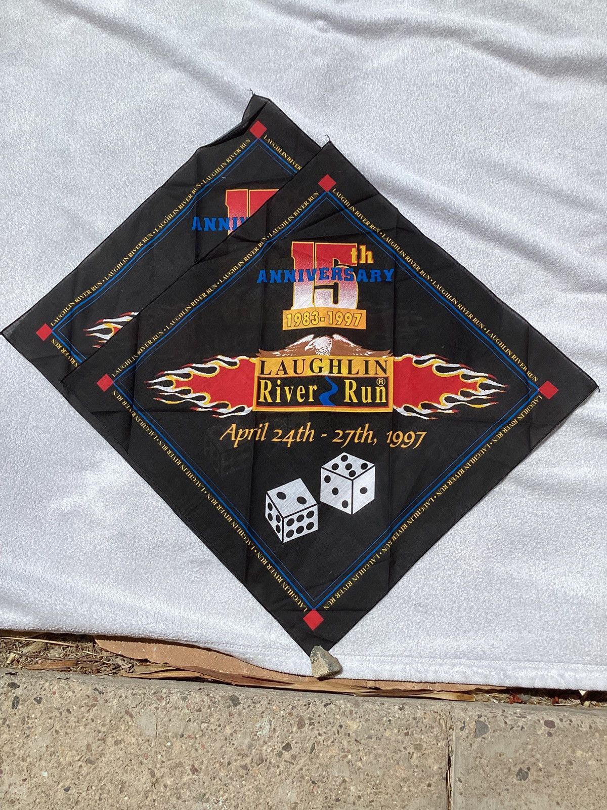 Harley Davidson Vtg ‘97 15th anniversary Laughlin River run biker bandanna Size ONE SIZE - 1 Thumbnail