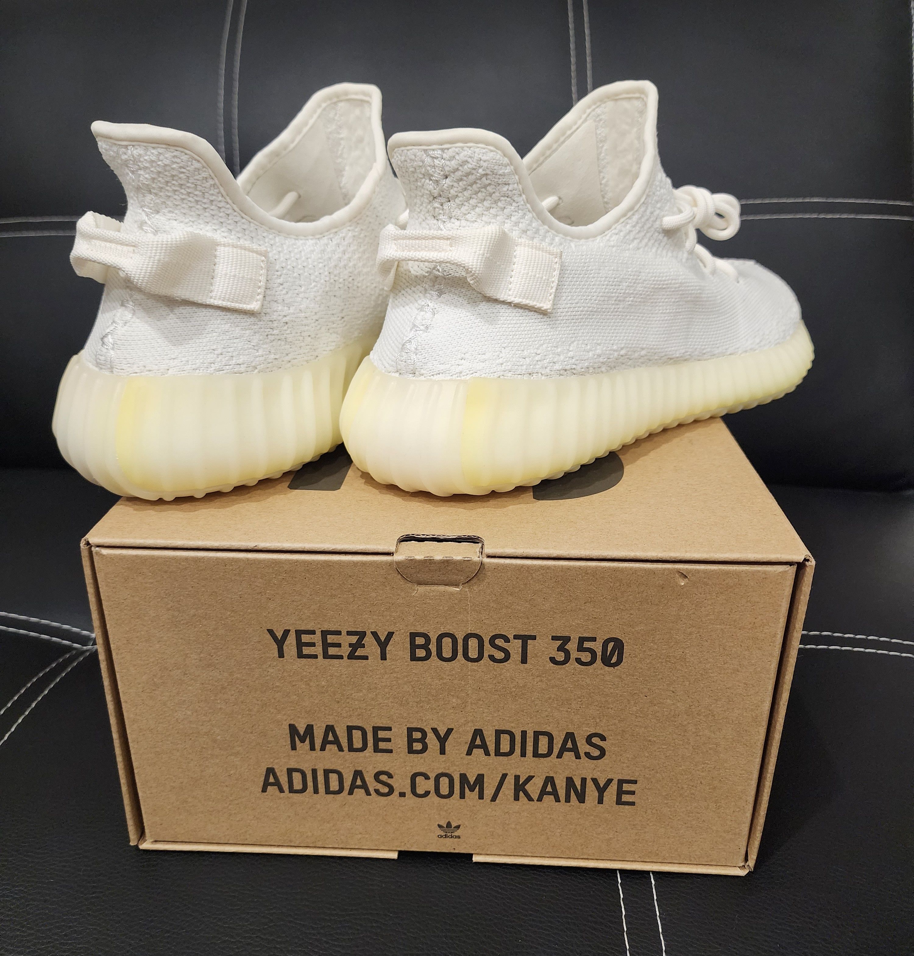 image of Adidas x Kanye West Yeezy 350 V2 Cream (2018 Release) Shoes in Cream/White, Men's (Size 11)