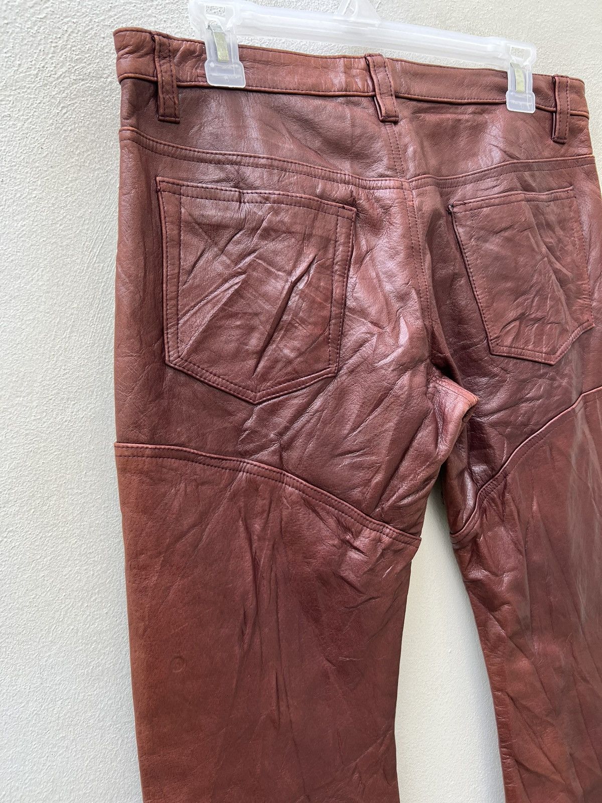 Tornado Mart Vintage Tornado Mart Patina Leather Super Flare Pant Size US 31 - 13 Thumbnail