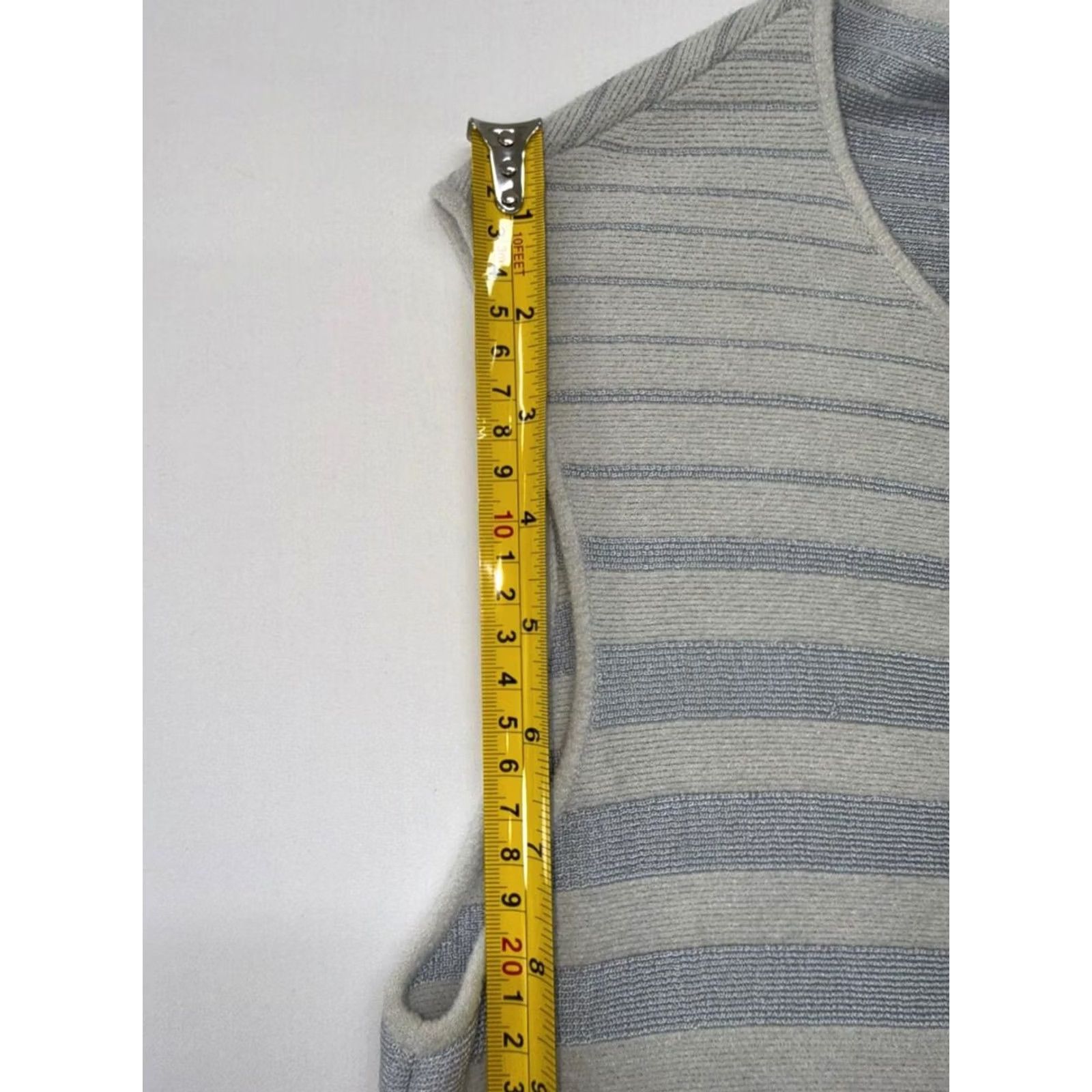 Giorgio Armani Giorgio Armani Women's Gray White Striped Sleeveless Dress 42 EU Size Dress Size M / US 6-8 / IT 42-44 - 6 Thumbnail