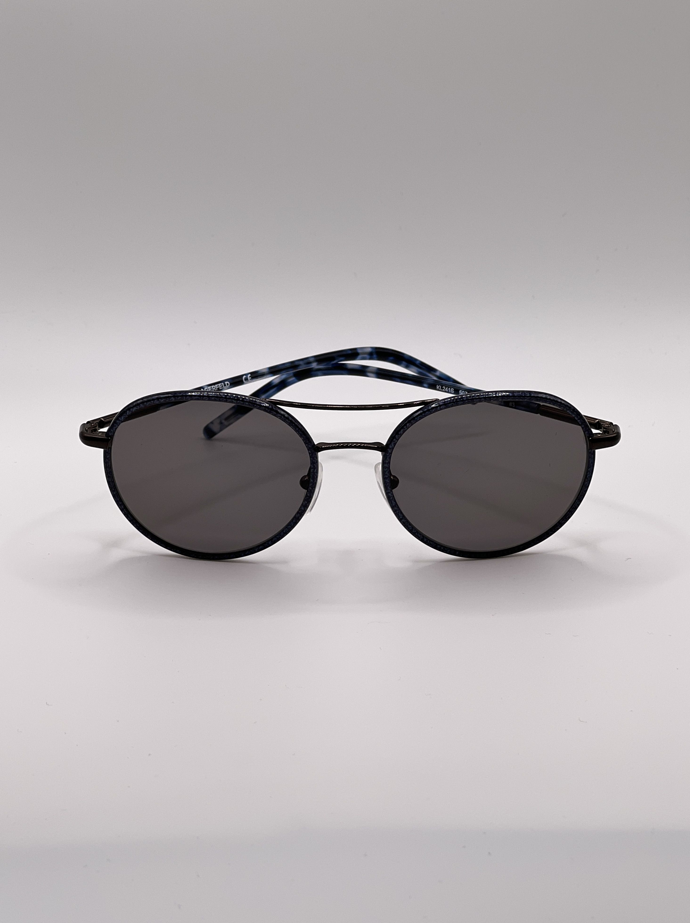 Karl Lagerfeld Karl Lagerfeld KL241S Round Unisex Sunglasses - Blue Marble Size ONE SIZE - 1 Thumbnail