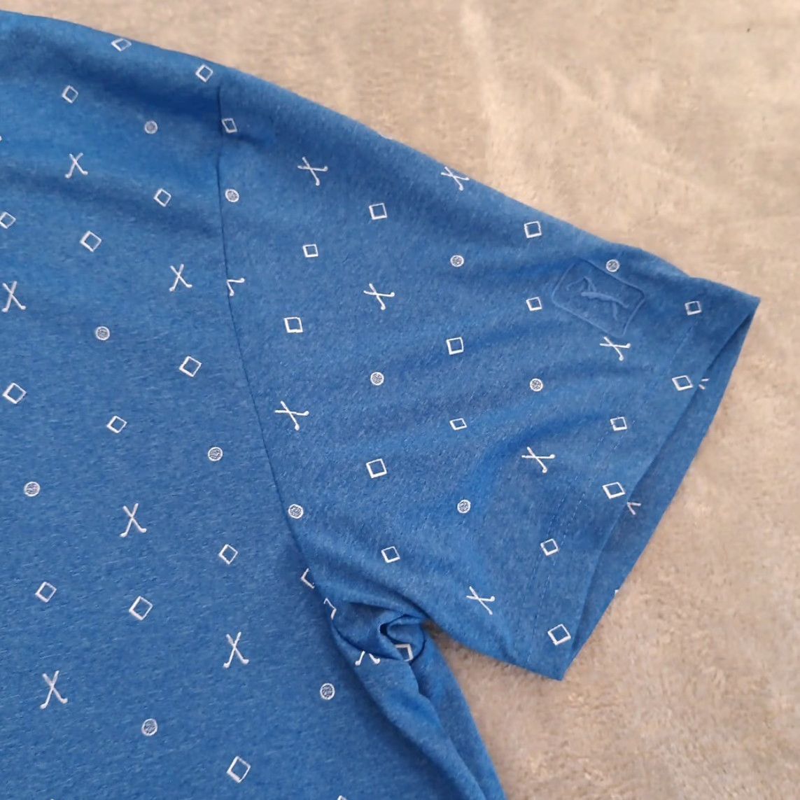 PGA Tour PGA Tour Polo Shirt Mens XXL Blue Geometric Short Sleeve Size US XXL / EU 58 / 5 - 3 Thumbnail
