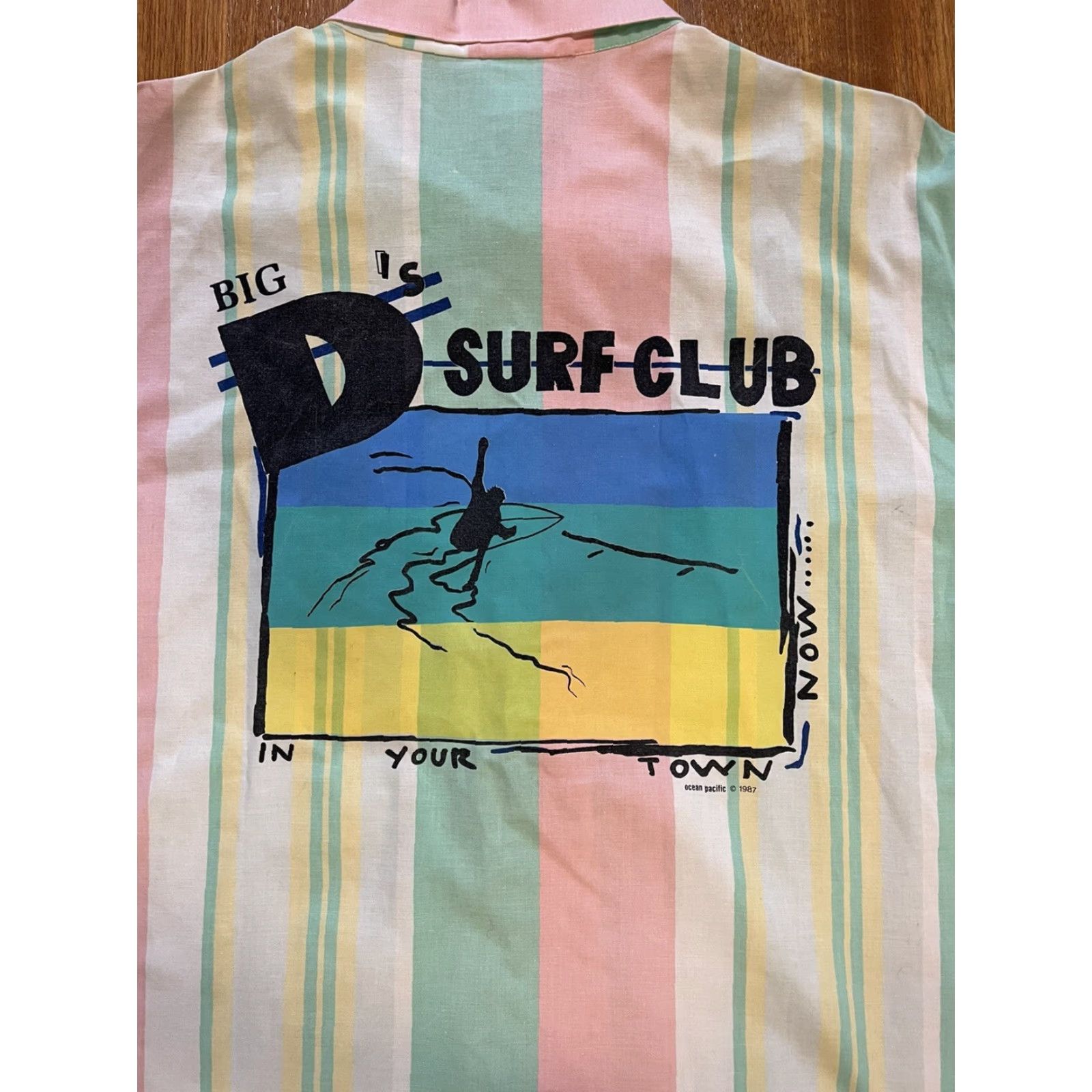 Ocean Pacific VTG 1987 OCEAN PACIFIC OP BIG D'S SURF CLUB IN YOUR TOWN BUTTON DOWN XL RARE!! Size US XL / EU 56 / 4 - 7 Thumbnail