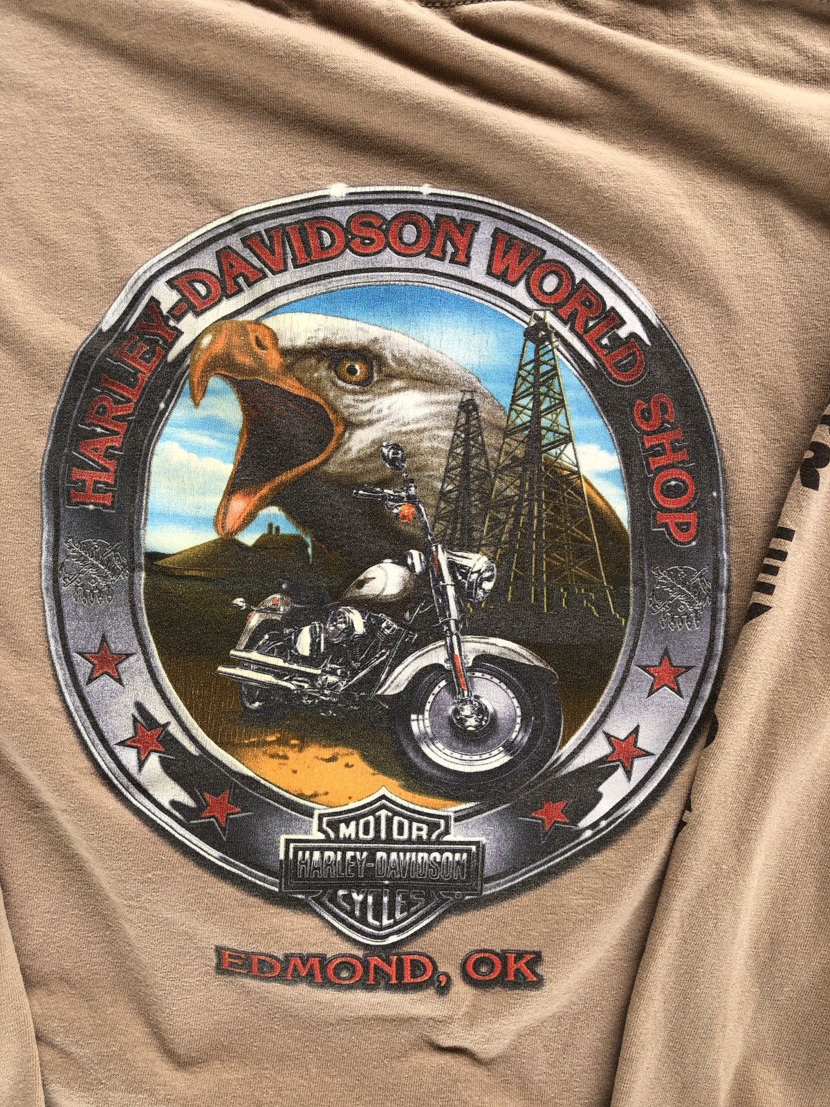 Harley Davidson × Vintage CRZY Vintage cream Long Sleeve Harley Davidson Size US M / EU 48-50 / 2 - 9 Thumbnail