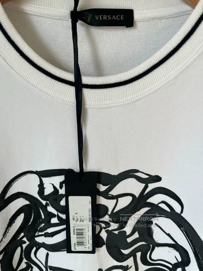 Versace Versace Men's Medusa avatar white long-sleeved T-shirt swe Size US M / EU 48-50 / 2 - 3 Thumbnail