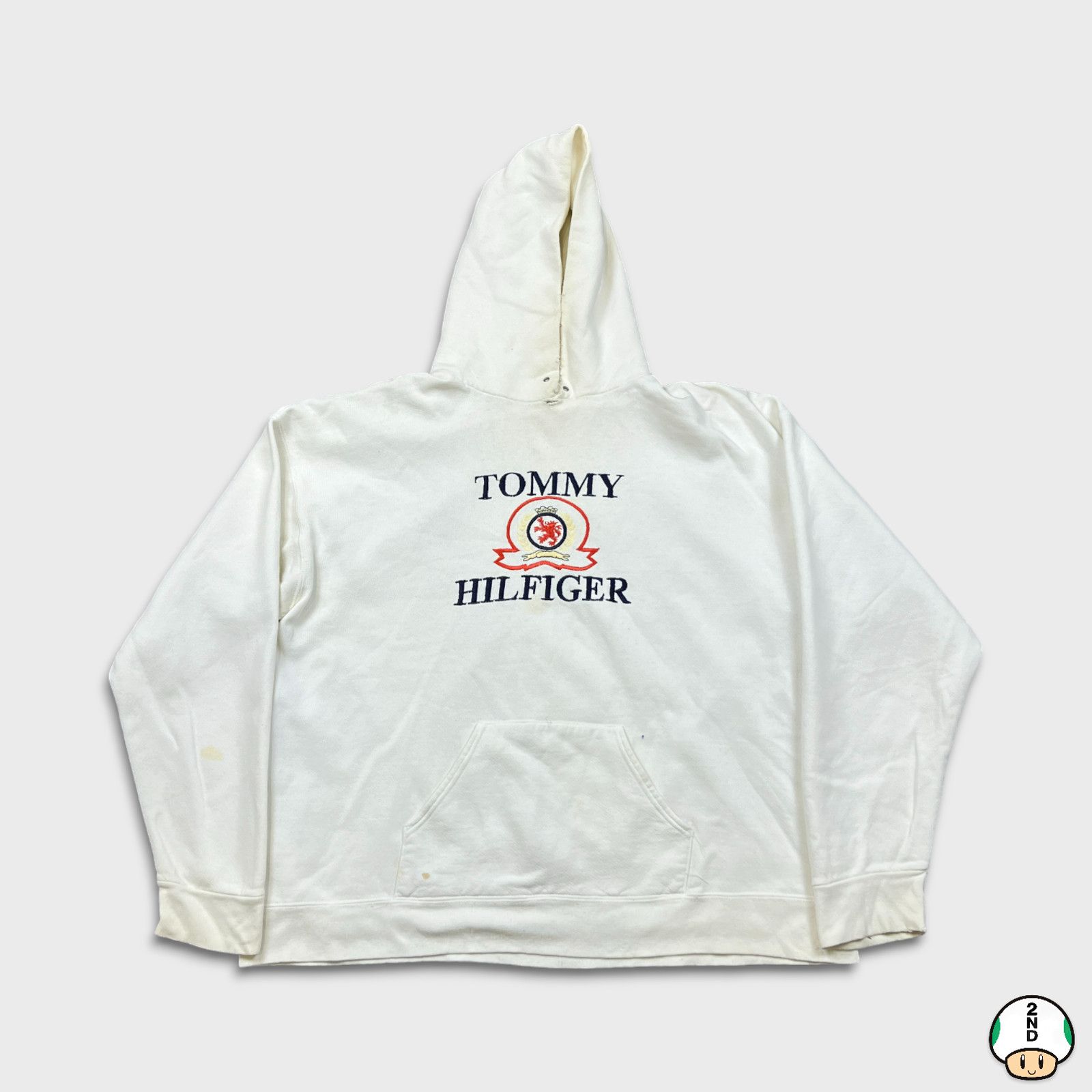 Tommy Hilfiger × Vintage Vintage 90s Tommy Hilfiger Thrashed Hoodie - Mens Large Size US L / EU 52-54 / 3 - 1 Thumbnail