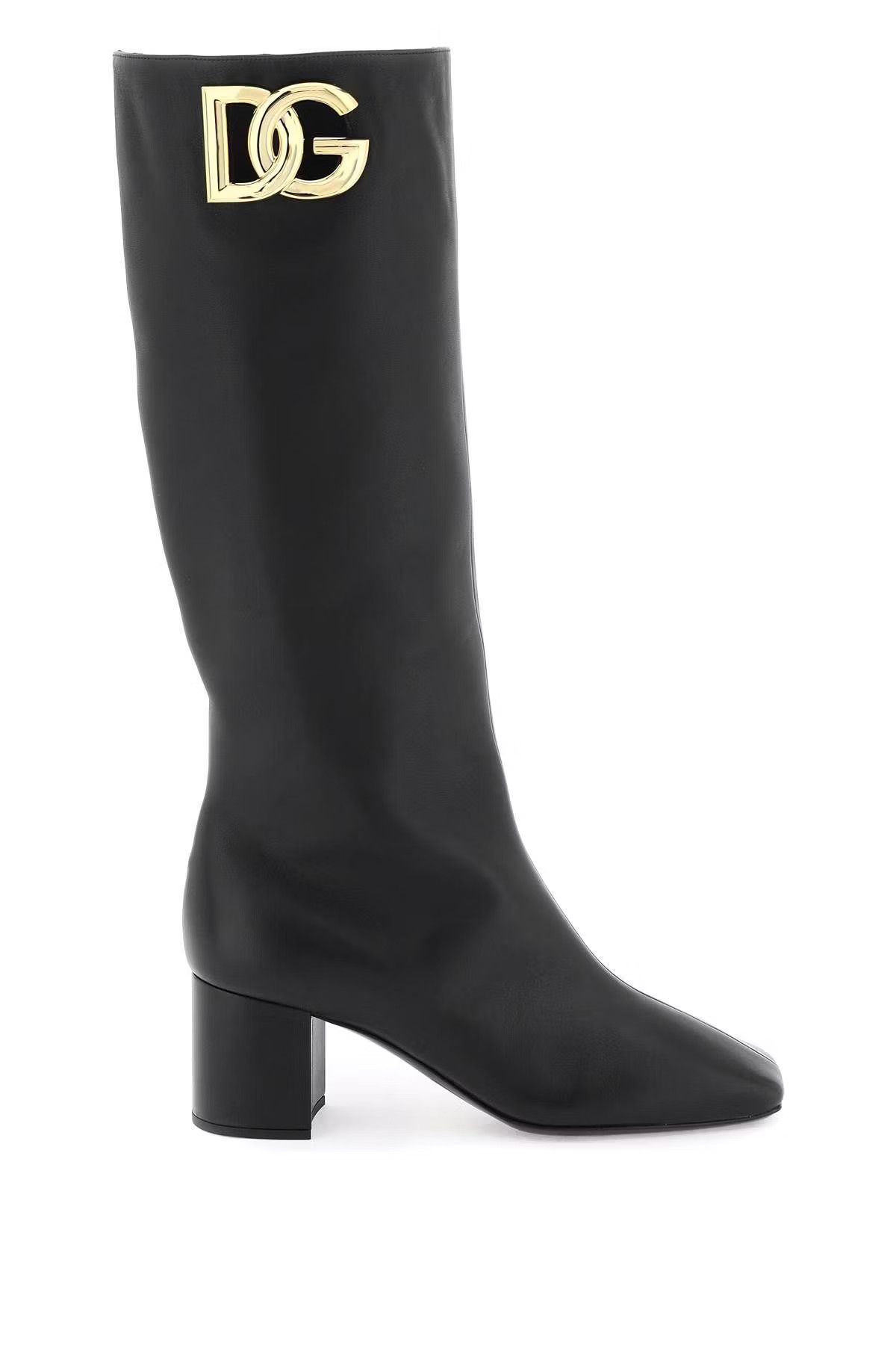 image of Dolce Gabbana O1S22I1N0424 Jackie Leather Boots In Black, Women's (Size 9)