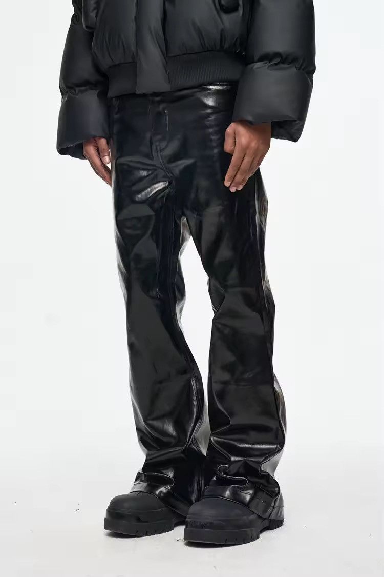 Other Utility Flared Glossy Punk Gothic Pants Size US 35 - 2 Thumbnail