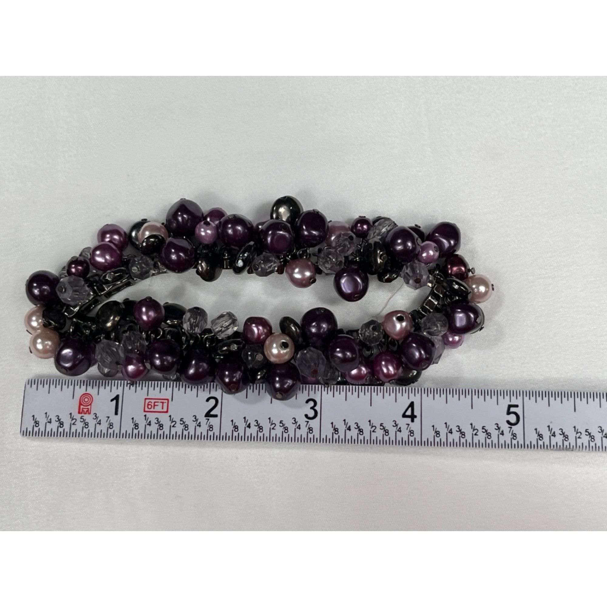Designer Clustered SKU 039 purple pink Faux Pearl and Glass Beaded St Size ONE SIZE - 5 Thumbnail