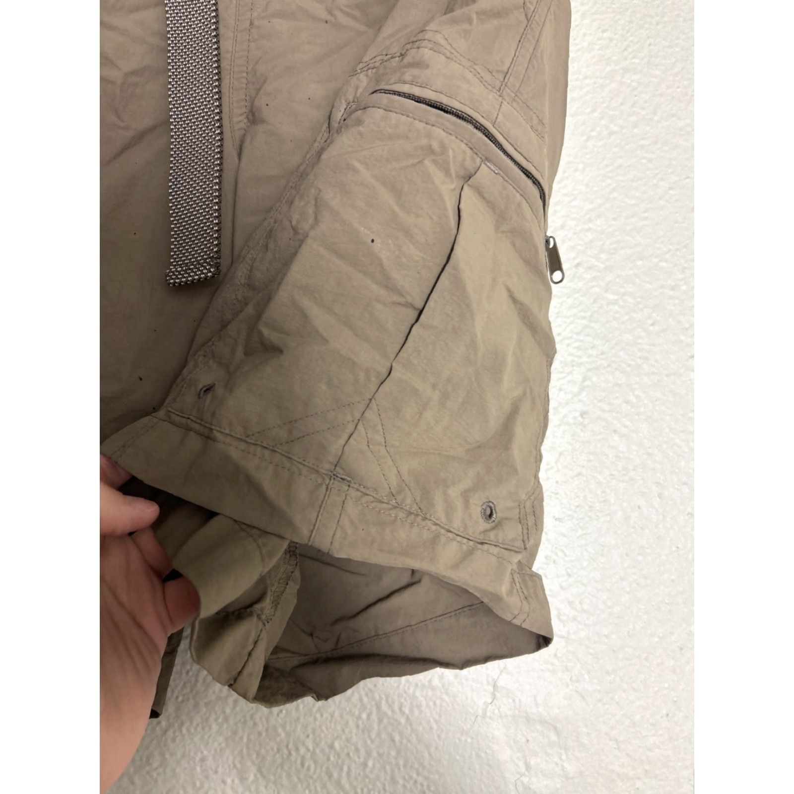 Vintage Columbia Cascade Creek II Water Shorts Bermuda Lined Belted Mens Small Brown Green Nylon Quick Dry Pockets Size US 30 / EU 46 - 6 Thumbnail
