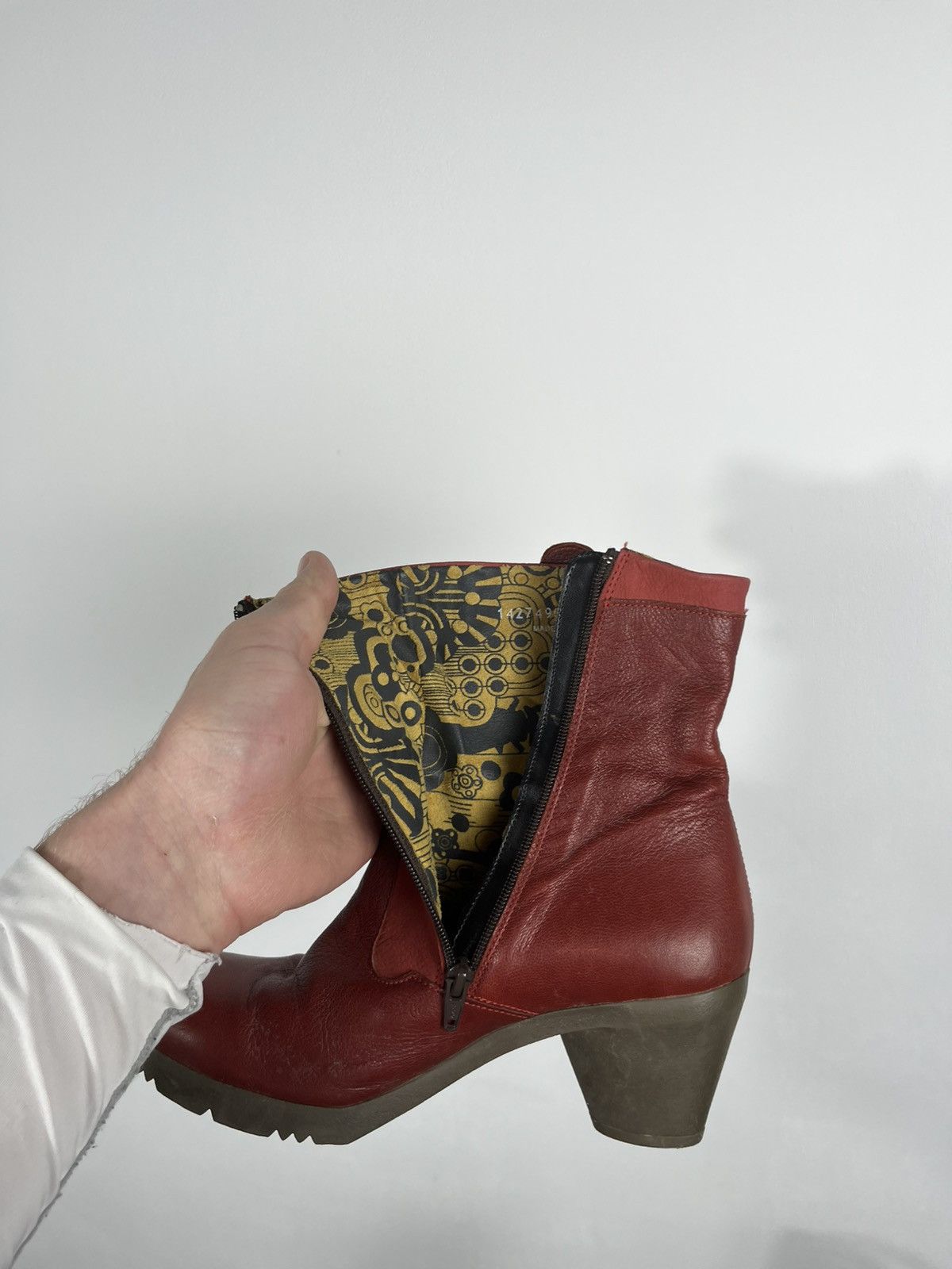 Fly London Fly London Womens Red Leather Mid Calf Heeled Boots EU 39 Size US 8 / IT 38 - 13 Thumbnail