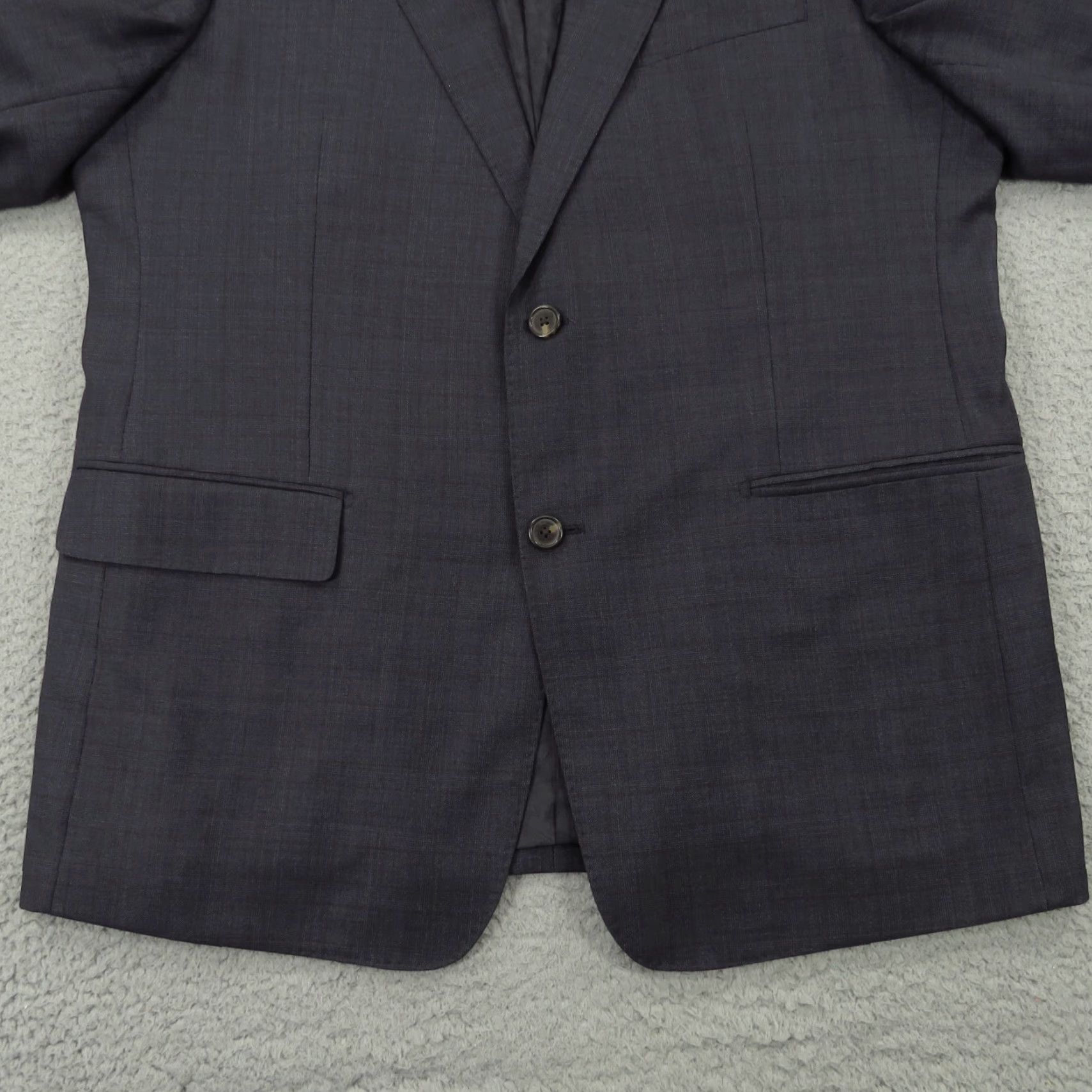 Vintage Reda Blazer Men 44R Navy Plaid Travel Wool Paisley Liner Sport Coat Jacket Check Size 44R - 3 Thumbnail