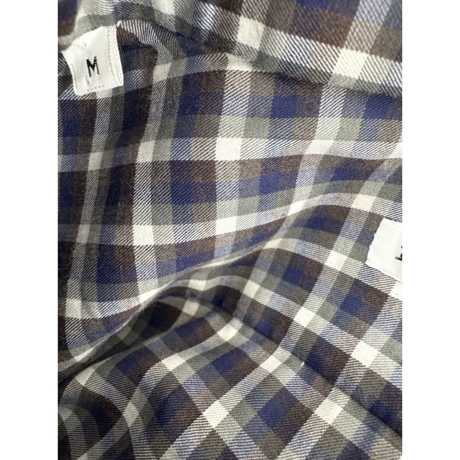 Kiton KITON Plaid Check Mens M Shirt EXCELLENT Button-Up Long Sleeve M Gray / Blue / Brown / White Mens Size US M / EU 48-50 / 2 - 6 Thumbnail