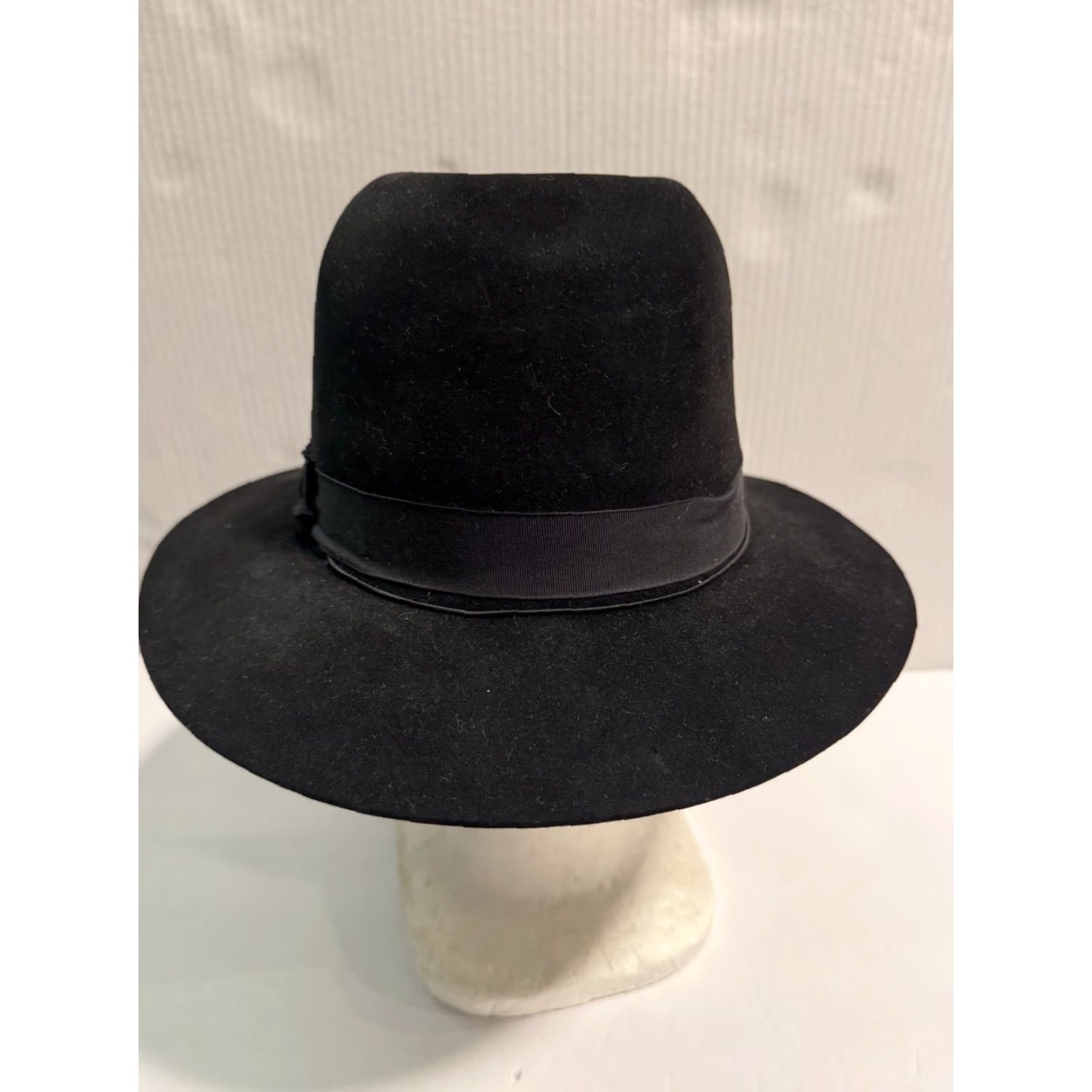 Stetson VINTAGE Fedora Hat John B. Stetson "The Imperial" Black Fur Felt Size 7 1/8 Bencraft NY Mens Size ONE SIZE - 3 Thumbnail