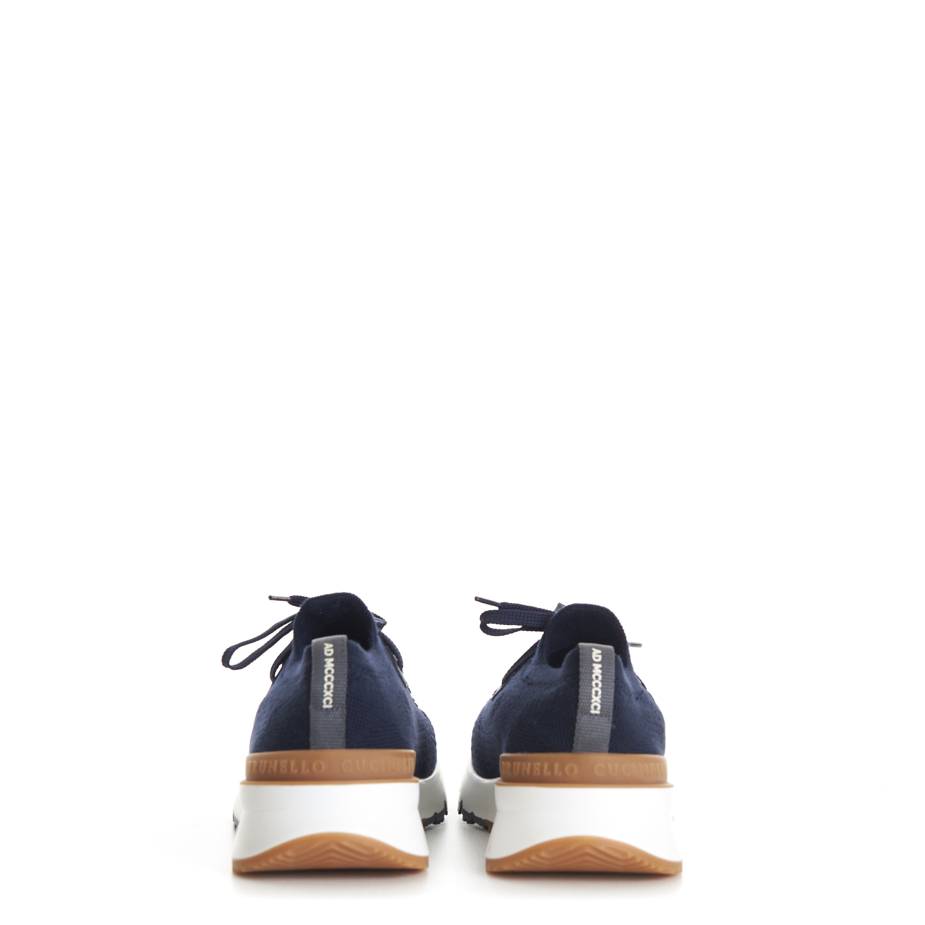 Brunello Cucinelli Navy Blue Runner Sneakers - Wool Knit Shoes Size US 6 / EU 39 - 7 Thumbnail