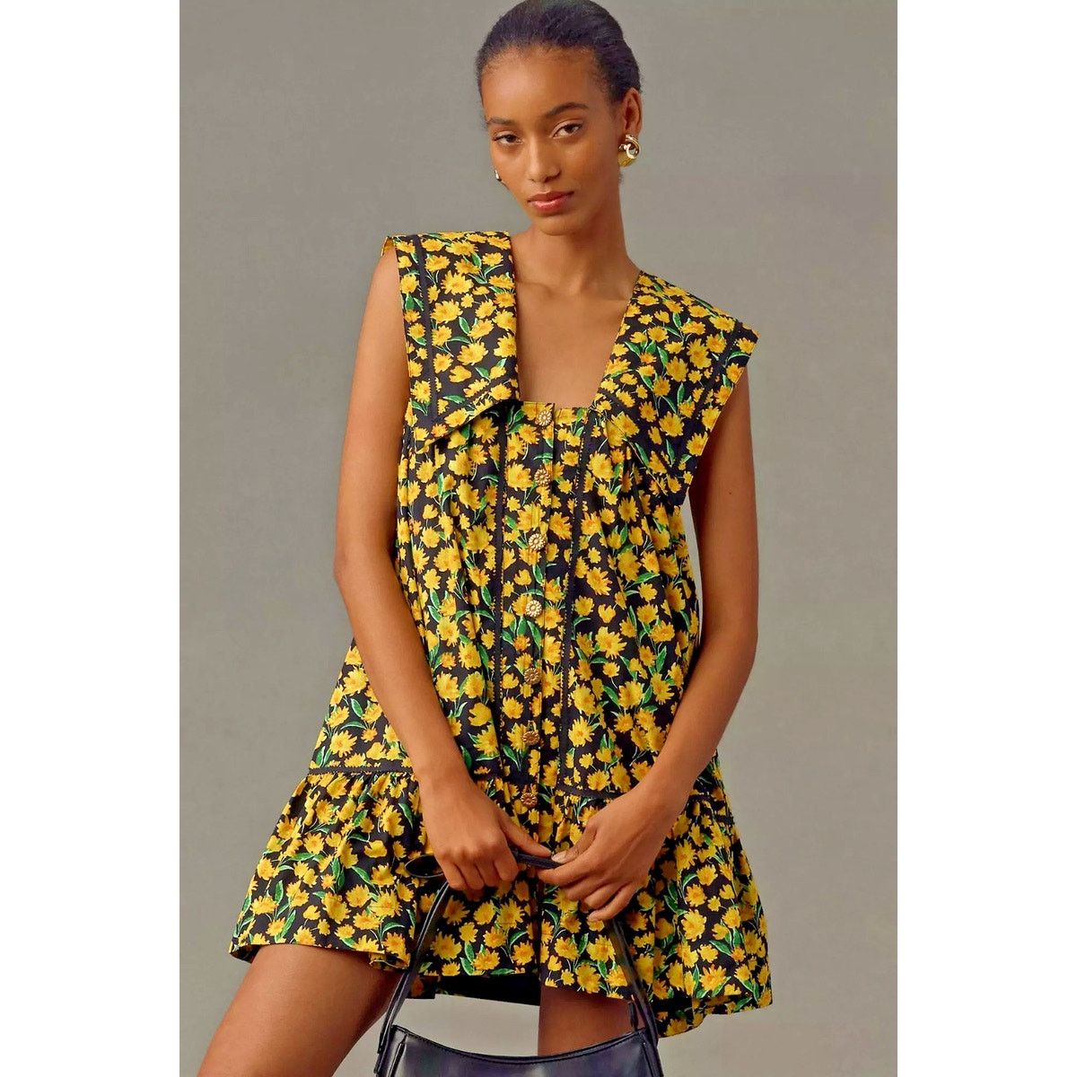 NWT Maeve Collared Poplin Swing Mini Dress Sz S