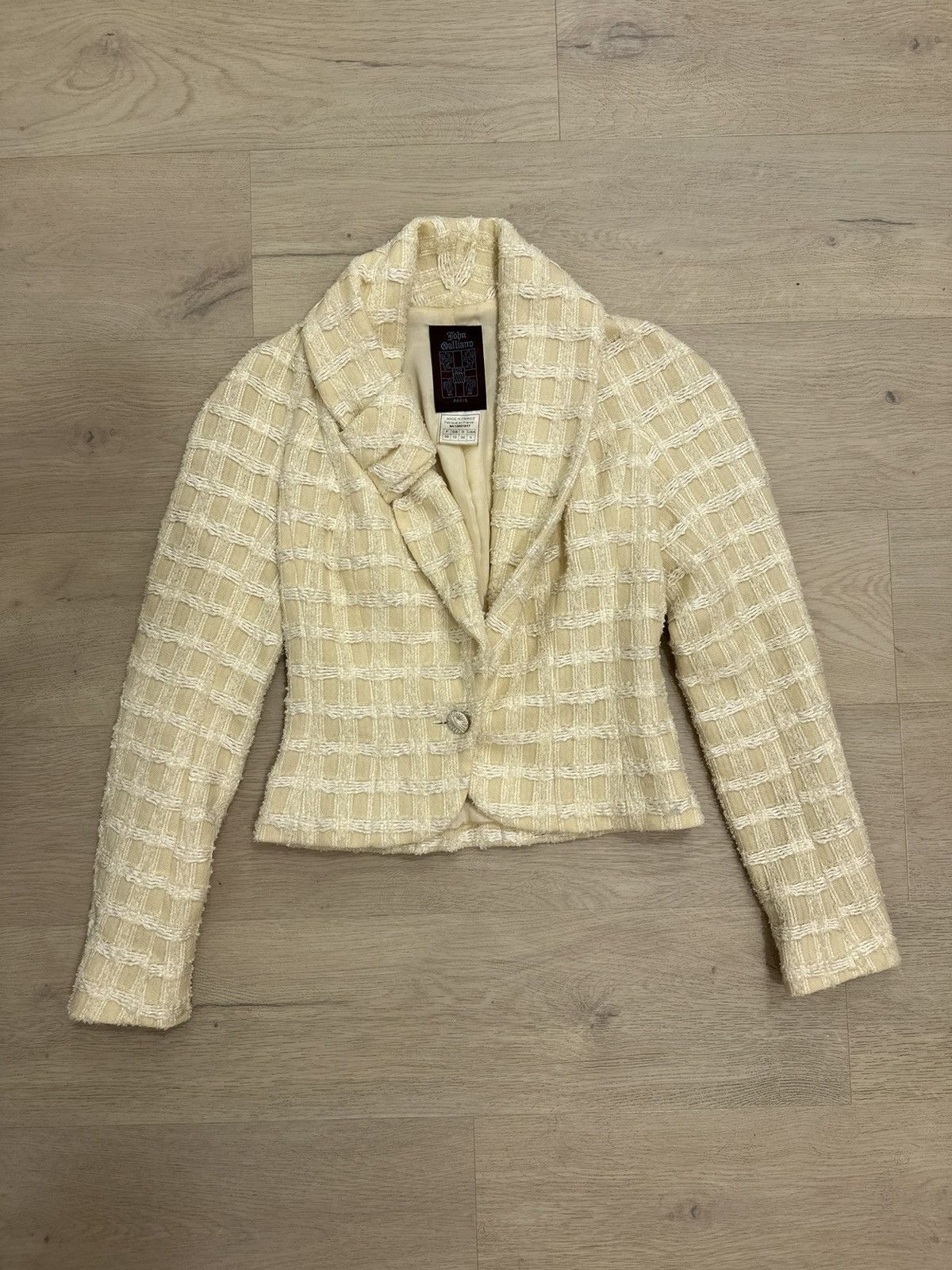 image of John Galliano Fall 1999 Blazer in White, Women's (Size Small)