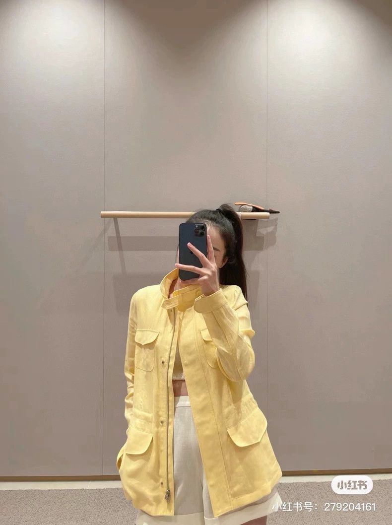 Loro Piana LORO PIANA Yellow linen coat Size XS / US 0-2 / IT 36-38 - 9 Thumbnail