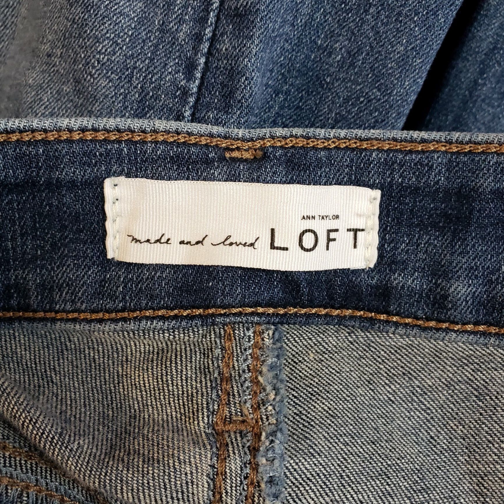 Loft Ann Taylor LOFT Womens Curvy Skinny Jeans Sz 4 Blue Medium Wash Low Rise Size 27" / US 4 / IT 40 - 6 Thumbnail