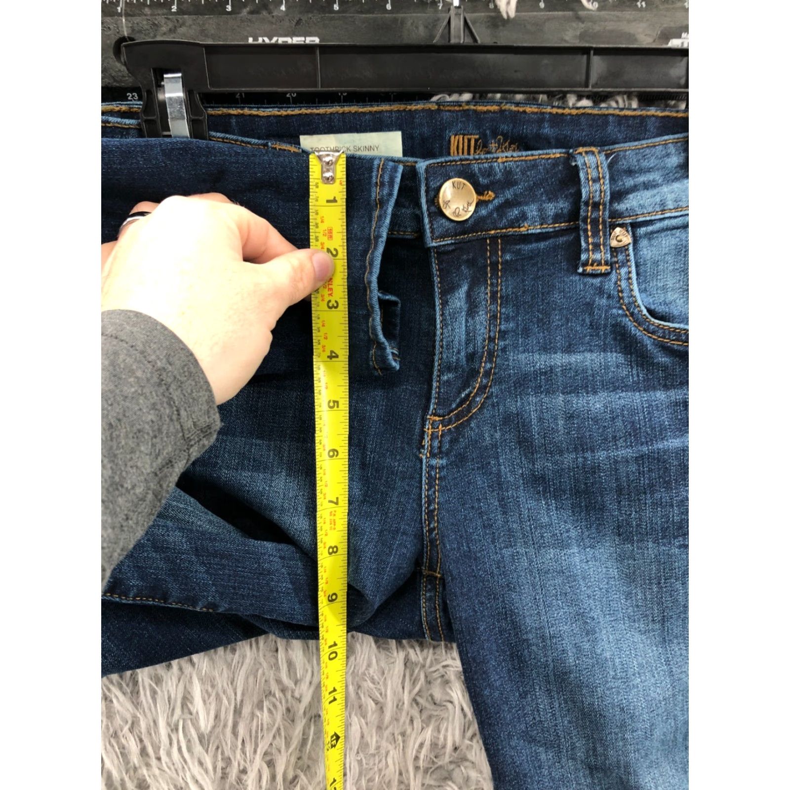 Vintage Kut From the Kloth Jeans Toothpick Skinny Size 4 Short Medium Wash Blue Womens Size 27" / US 4 / IT 40 - 4 Thumbnail