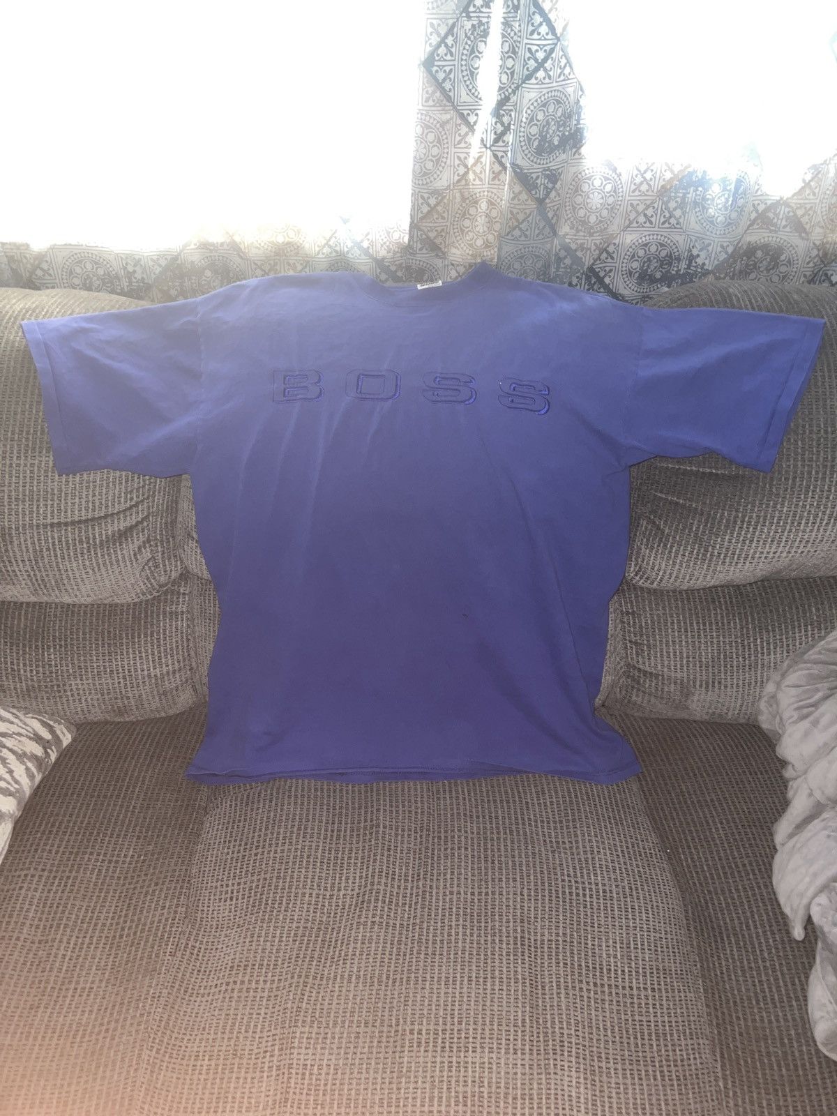 Hypebeast Boss By I.G. Design Big Spell-Out Shadow Outline Logo Tee Size US XXL / EU 58 / 5 - 1 Thumbnail