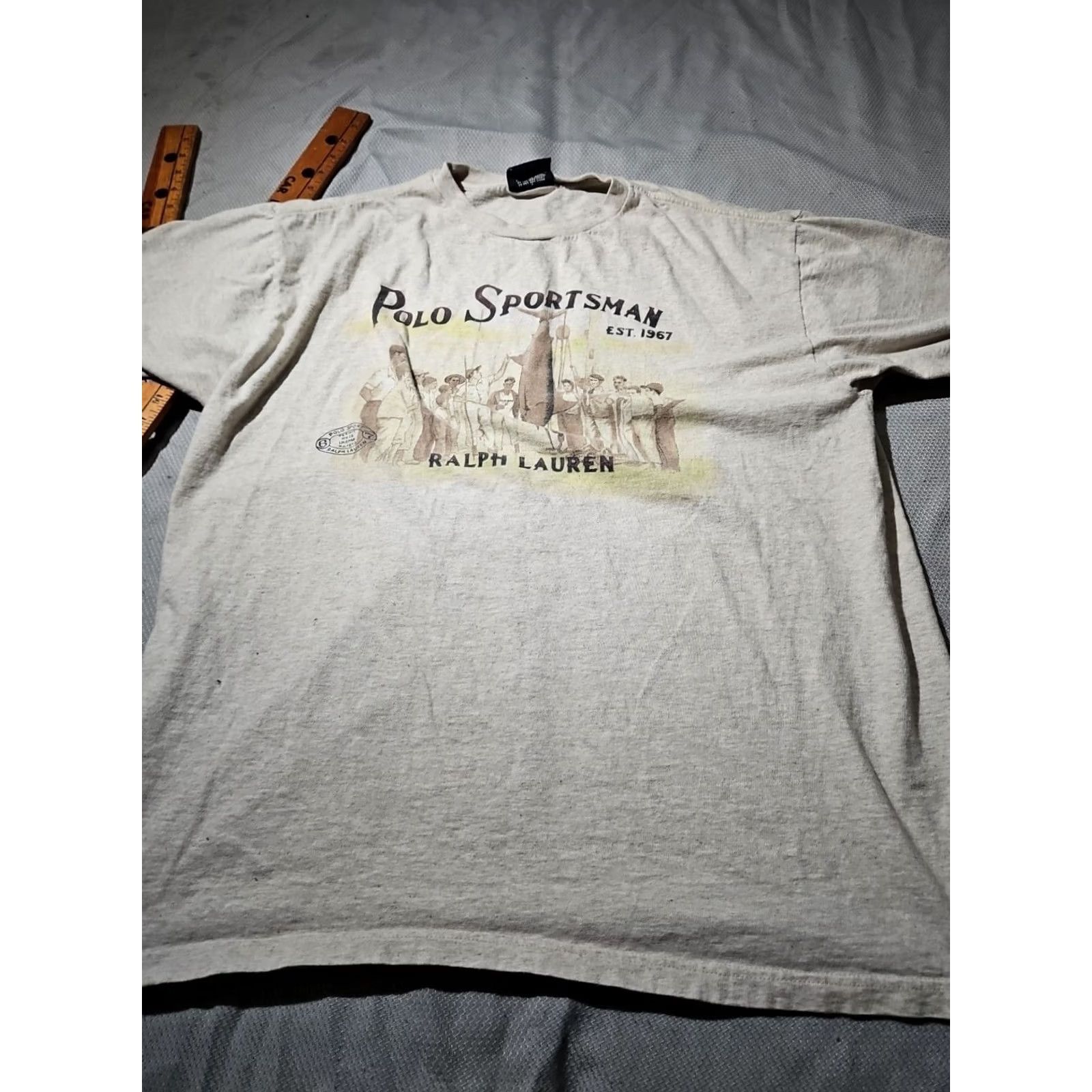TravisMathew Vtg Polo Sport Shirt Mens Large Beige Sportsman Fishing Preppy Graphic Tee Y2K Size US L / EU 52-54 / 3 - 4 Thumbnail