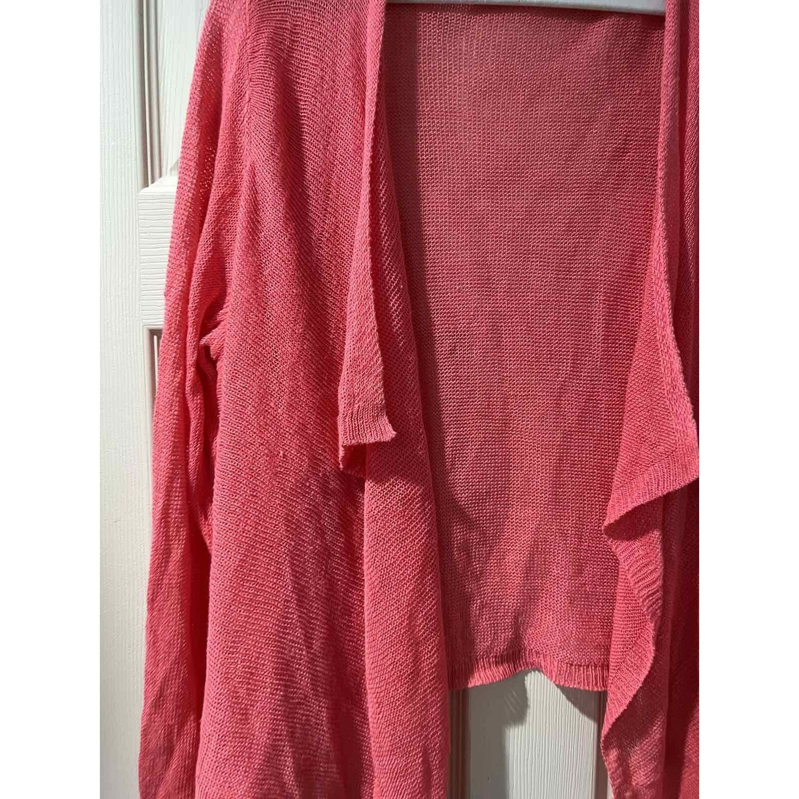 Eileen Fisher Eileen Fisher Organic Linen Cardigan Coral Size M A001378 Size M / US 6-8 / IT 42-44 - 10 Thumbnail